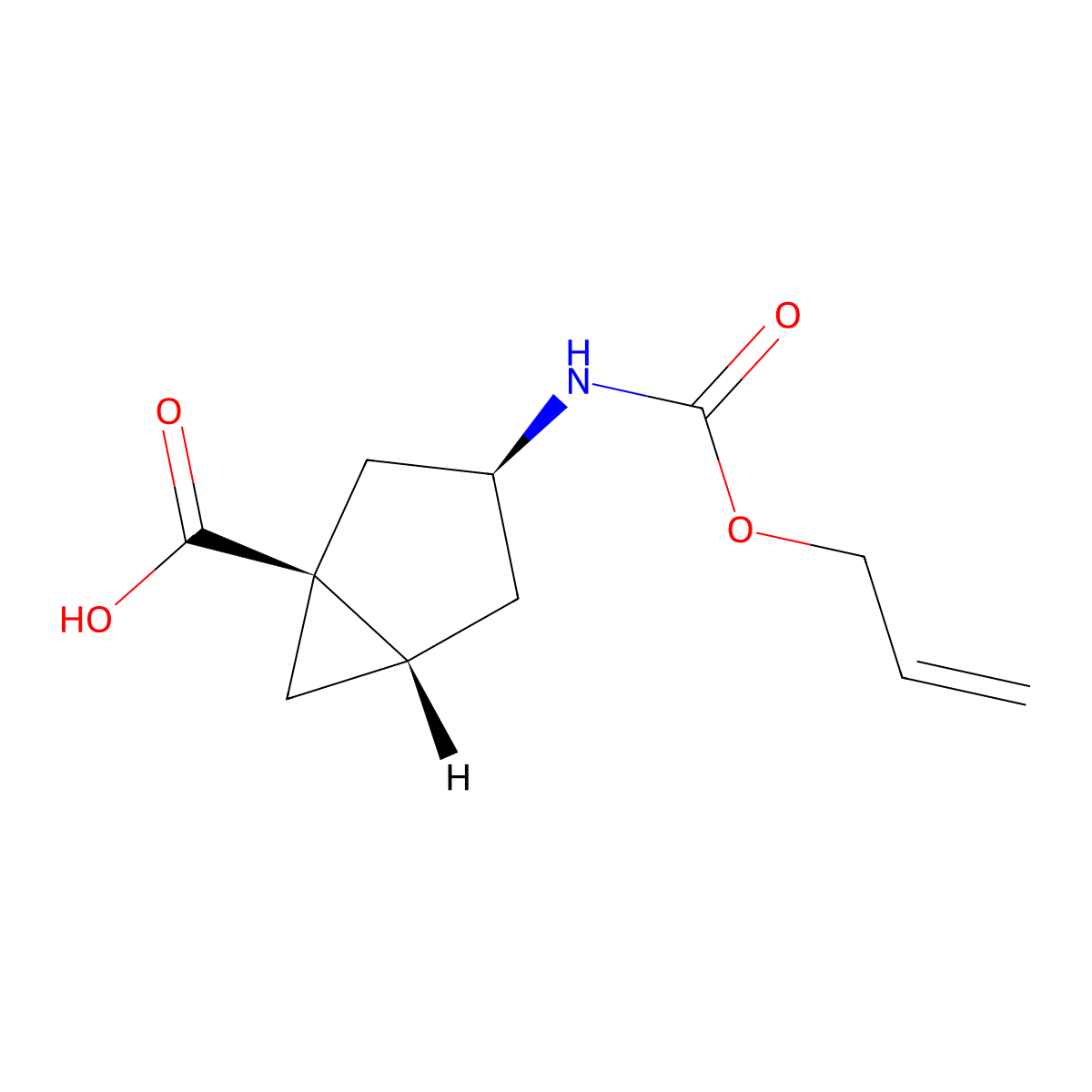 rac-(1R,3R,5R)-3-{[(prop-2-en-1-yloxy)carbonyl]amino}bicyclo[3.1.0]hexane-1-carboxylic acid molecular structure, CAS 2679934-70-2
