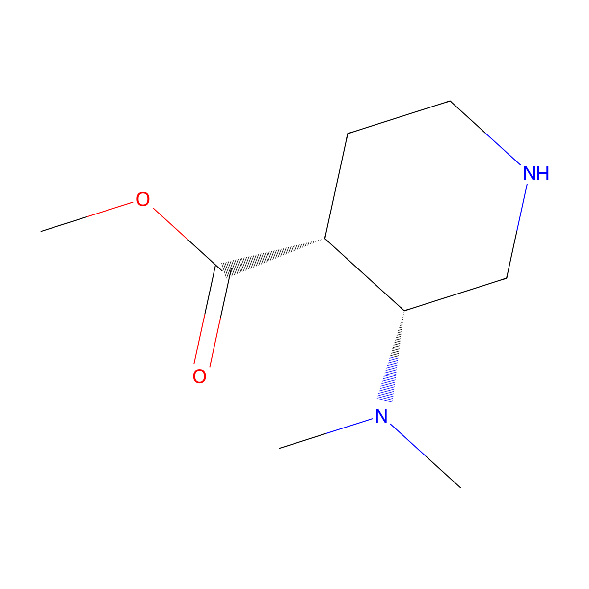 rac-methyl (3R,4R)-3-(dimethylamino)piperidine-4-carboxylate molecular structure, CAS 2679934-83-7