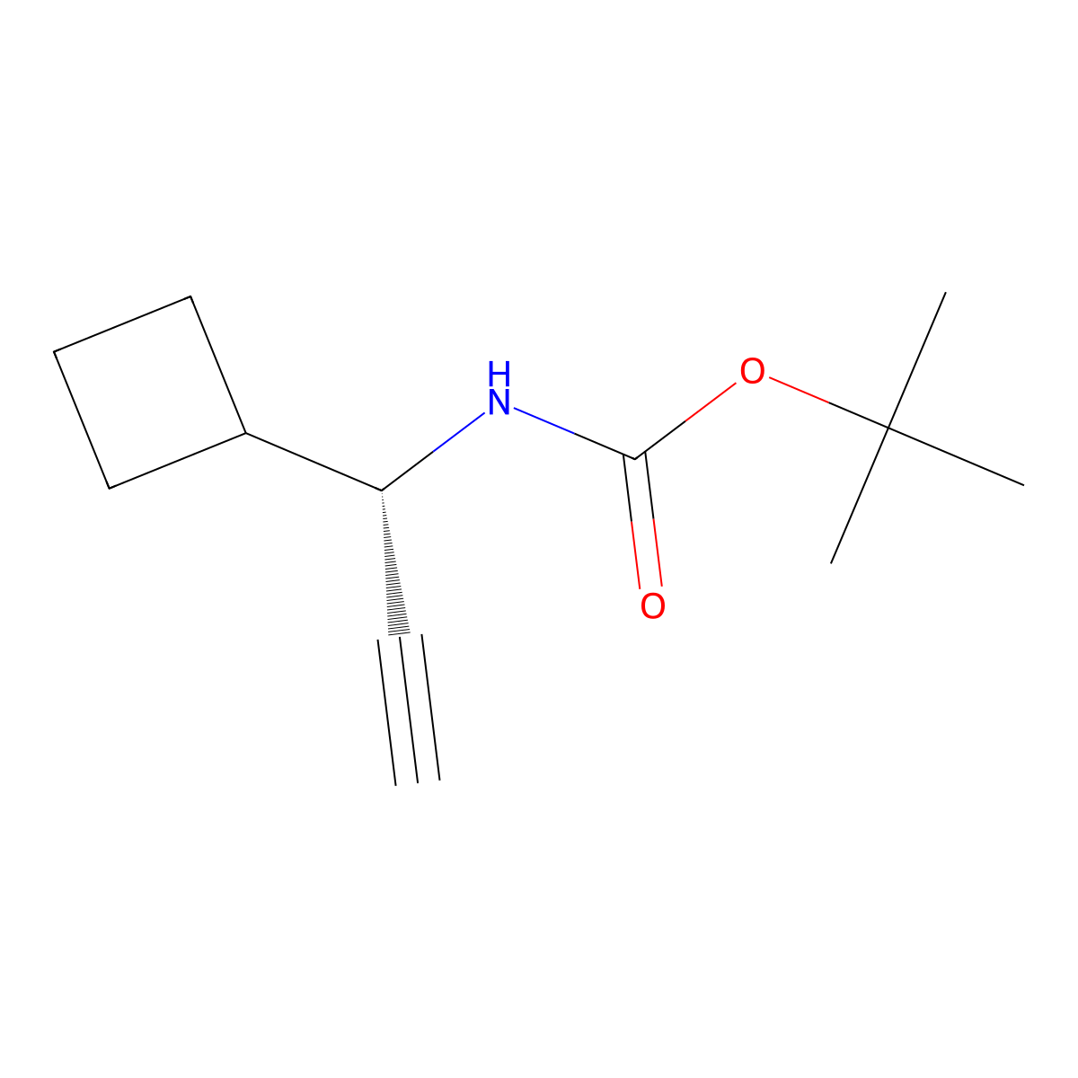 tert-butyl N-[(1S)-1-cyclobutylprop-2-yn-1-yl]carbamate molecular structure, CAS 2679934-85-9