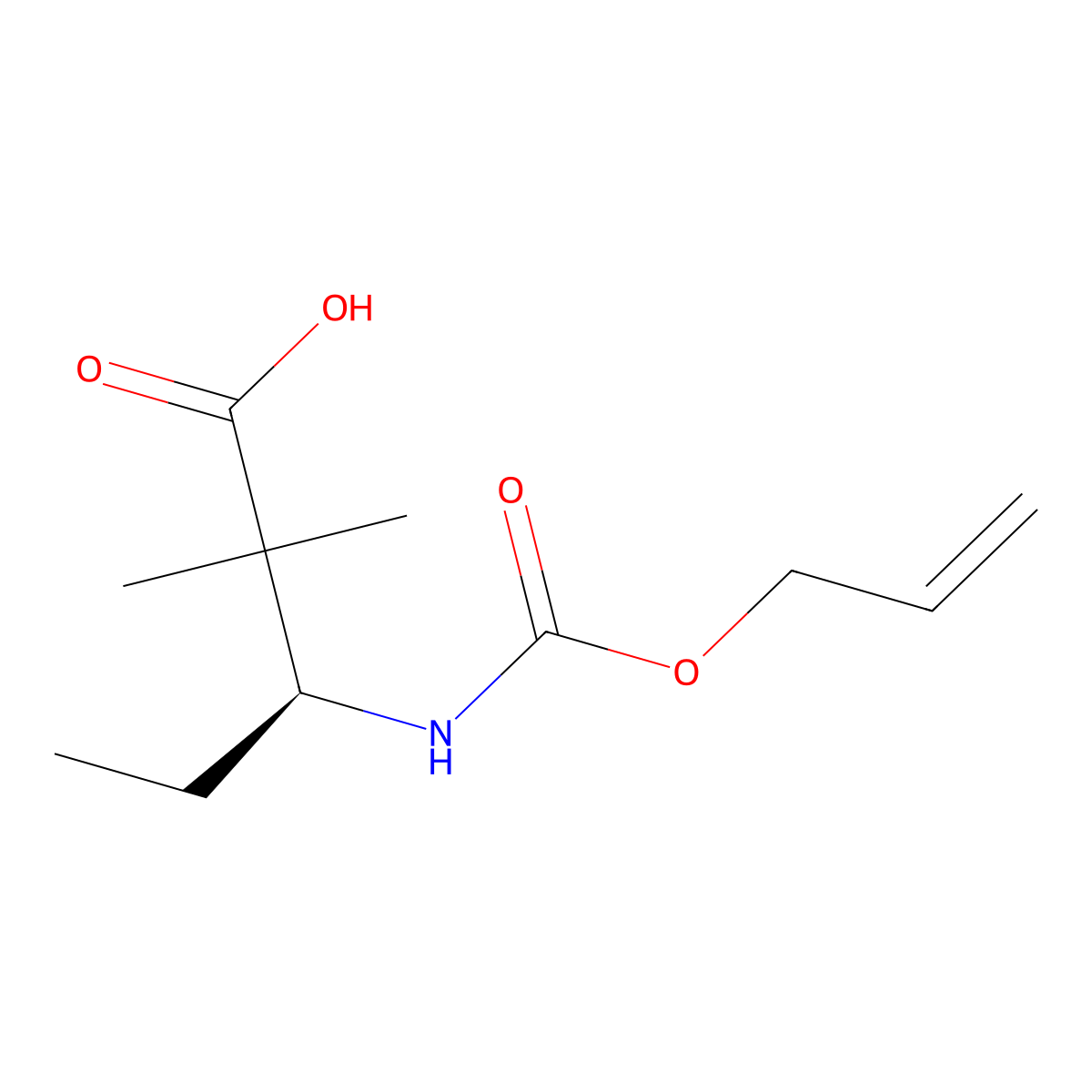 (3S)-2,2-dimethyl-3-{[(prop-2-en-1-yloxy)carbonyl]amino}pentanoic acid molecular structure, CAS 2679934-87-1