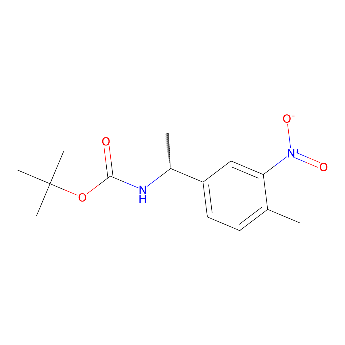 tert-butyl N-[(1R)-1-(4-methyl-3-nitrophenyl)ethyl]carbamate molecular structure, CAS 2679934-90-6