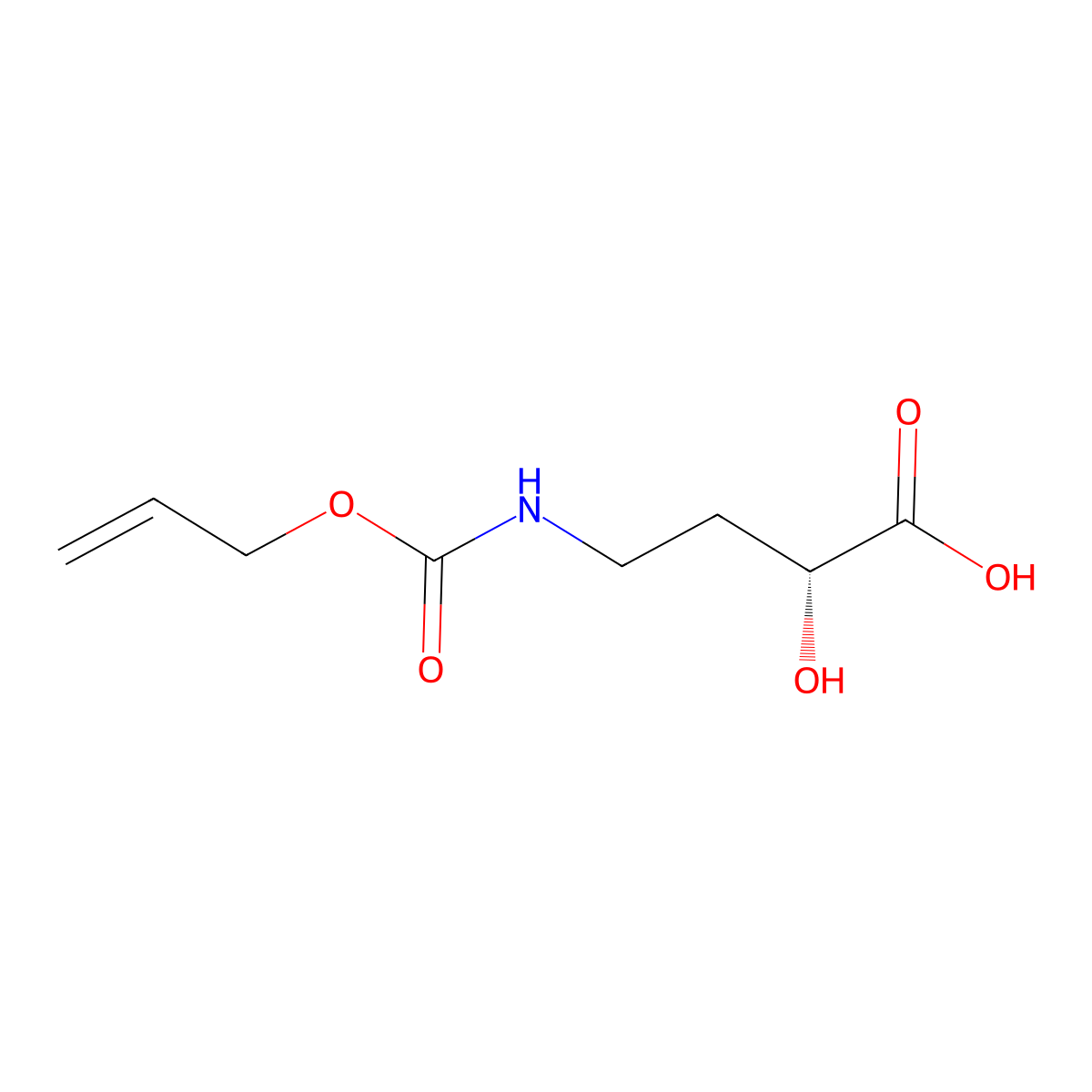 (2R)-2-hydroxy-4-{[(prop-2-en-1-yloxy)carbonyl]amino}butanoic acid molecular structure, CAS 2679934-97-3