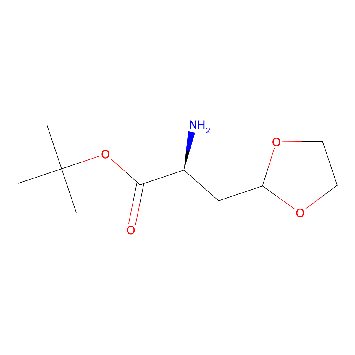 tert-butyl (2S)-2-amino-3-(1,3-dioxolan-2-yl)propanoate molecular structure, CAS 2679934-99-5