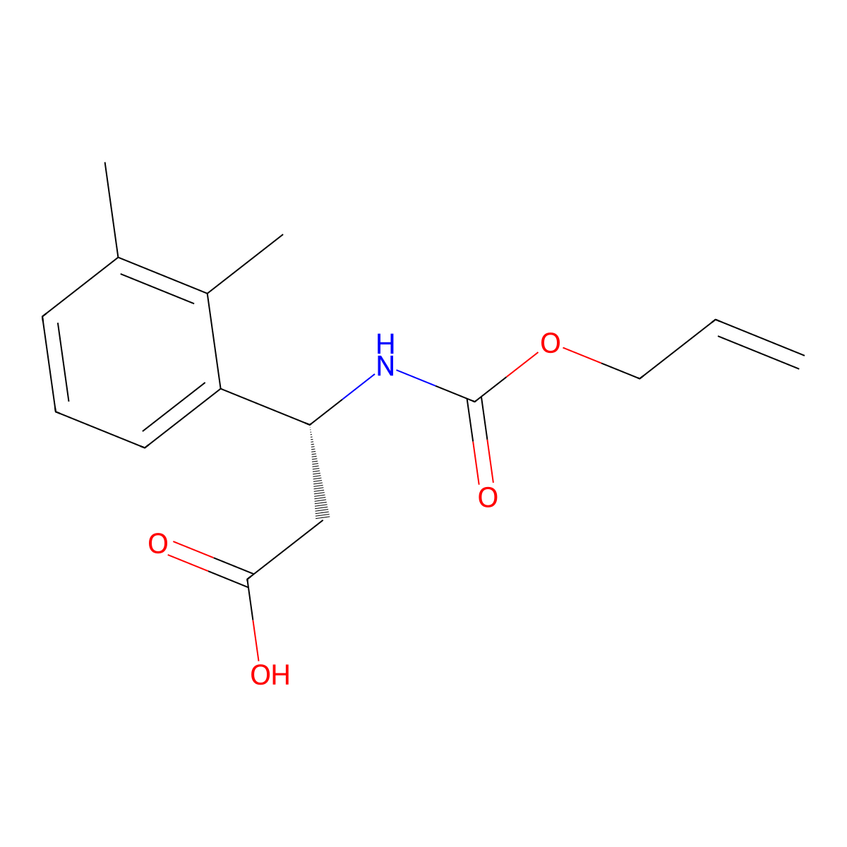 (3R)-3-(2,3-dimethylphenyl)-3-{[(prop-2-en-1-yloxy)carbonyl]amino}propanoic acid molecular structure, CAS 2679935-04-5