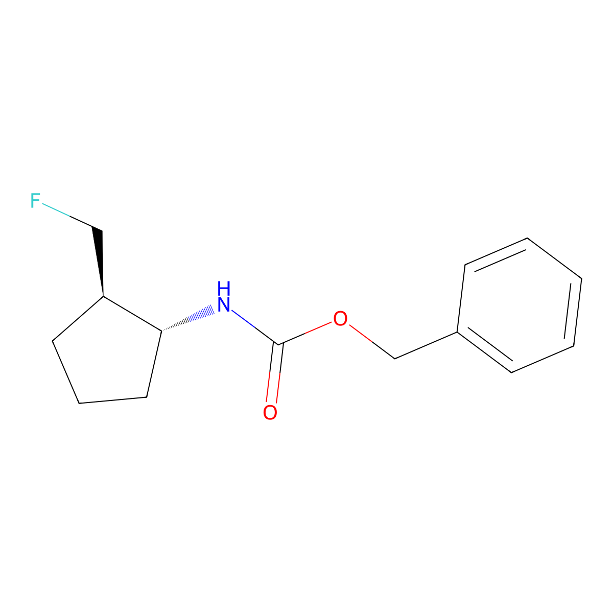 rac-benzyl N-[(1R,2R)-2-(fluoromethyl)cyclopentyl]carbamate molecular structure, CAS 2679935-20-5
