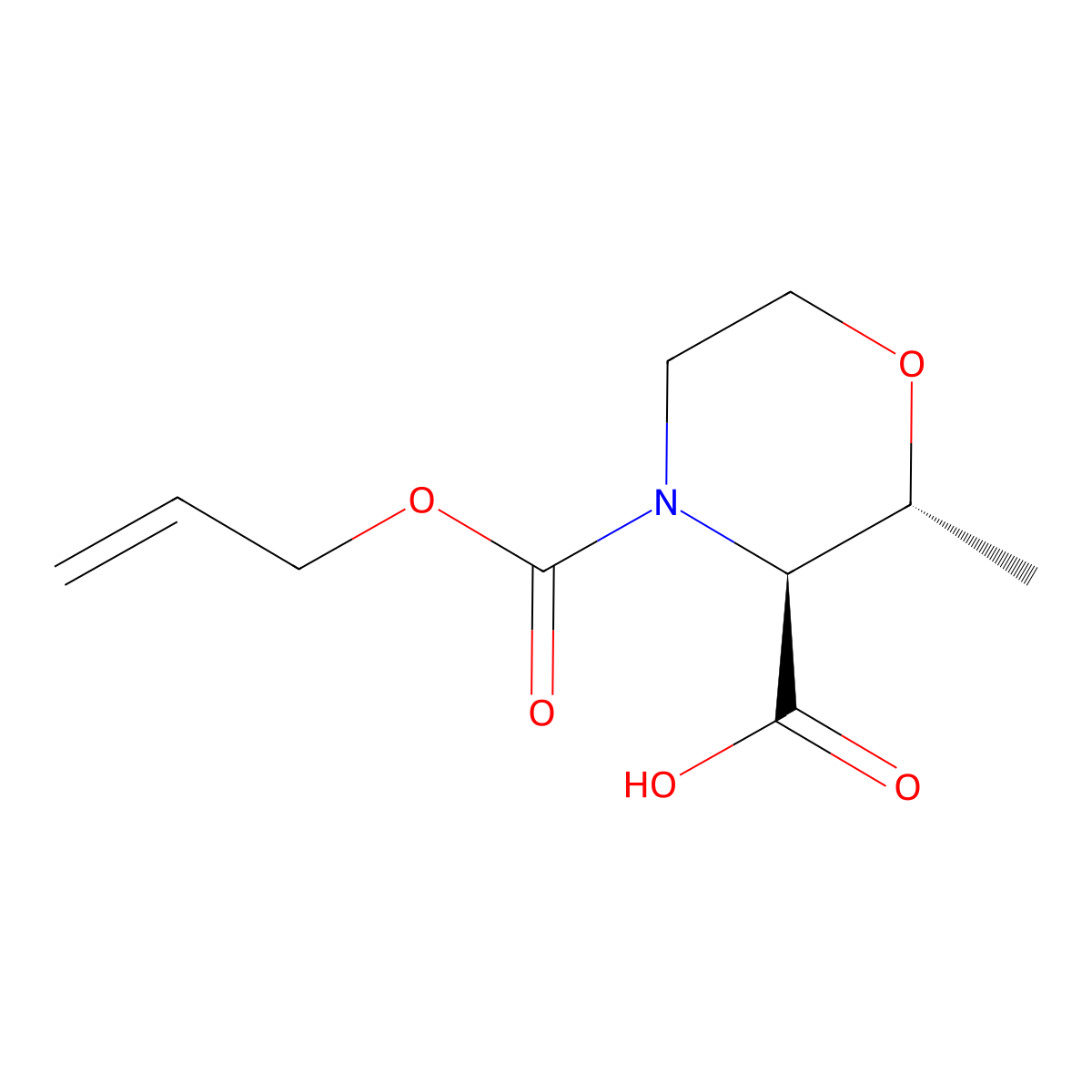 (2R,3S)-2-methyl-4-[(prop-2-en-1-yloxy)carbonyl]morpholine-3-carboxylic acid molecular structure, CAS 2679935-21-6