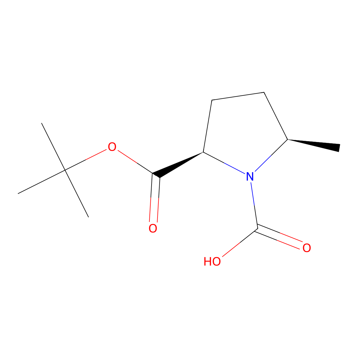 rac-(2R,5R)-2-[(tert-butoxy)carbonyl]-5-methylpyrrolidine-1-carboxylic acid molecular structure, CAS 2679935-26-1