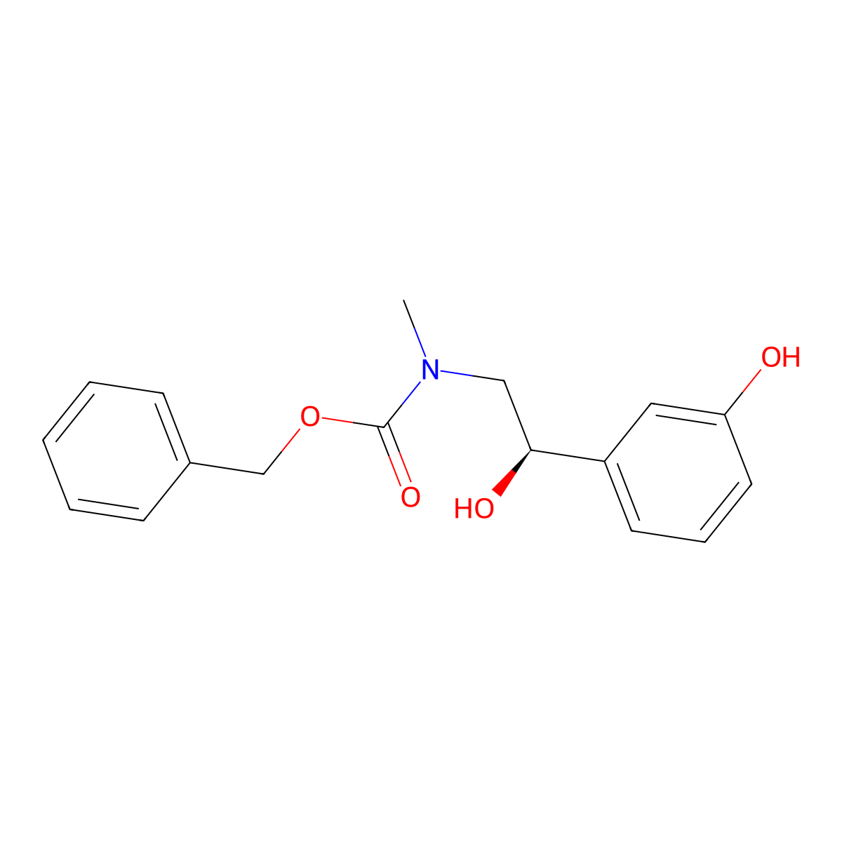 benzyl N-[(2R)-2-hydroxy-2-(3-hydroxyphenyl)ethyl]-N-methylcarbamate molecular structure, CAS 2679935-27-2