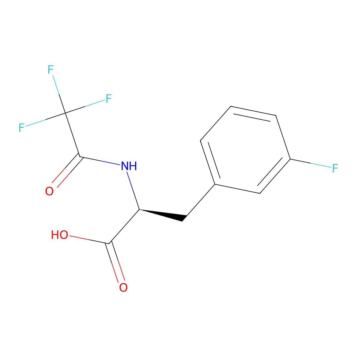 (2S)-3-(3-fluorophenyl)-2-(2,2,2-trifluoroacetamido)propanoic acid molecular structure, CAS 2679935-31-8