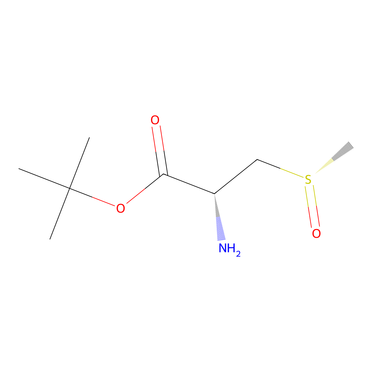 tert-butyl (2R)-2-amino-3-[(S)-methanesulfinyl]propanoate molecular structure, CAS 2679935-39-6