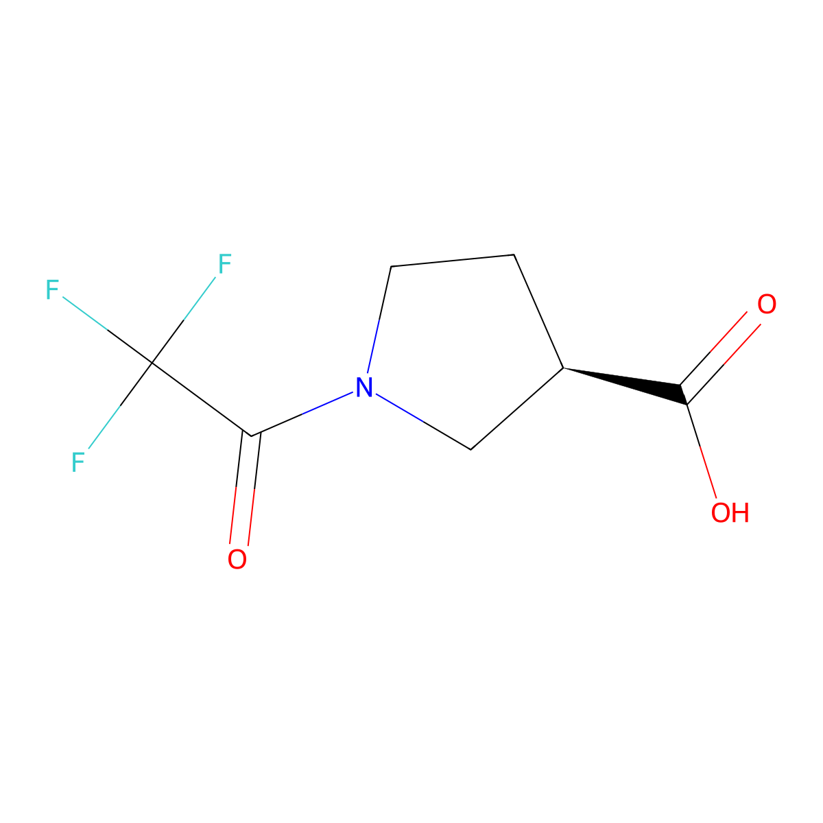 (3R)-1-(2,2,2-trifluoroacetyl)pyrrolidine-3-carboxylic acid molecular structure, CAS 2679935-42-1