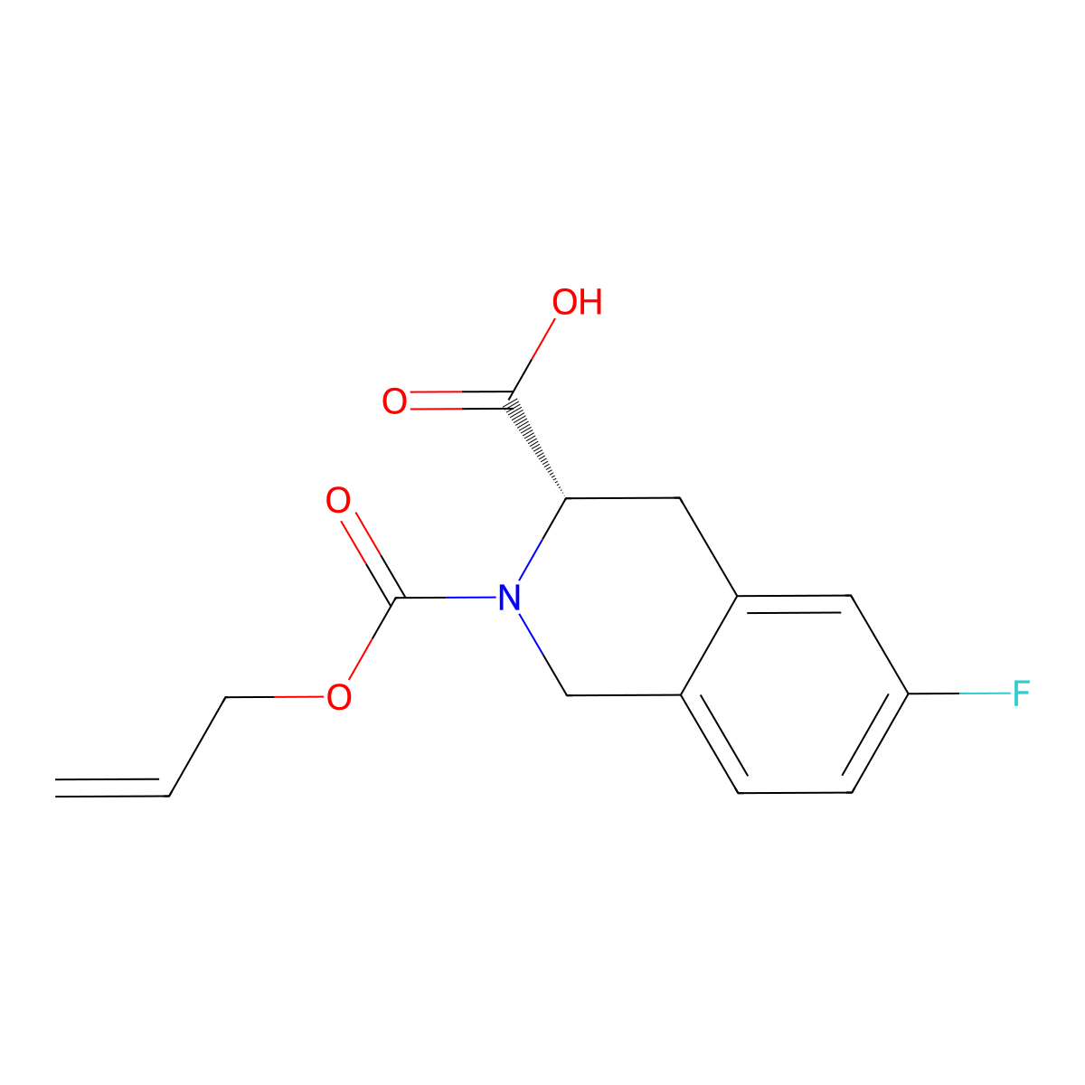 (3S)-6-fluoro-2-[(prop-2-en-1-yloxy)carbonyl]-1,2,3,4-tetrahydroisoquinoline-3-carboxylic acid molecular structure, CAS 2679935-44-3