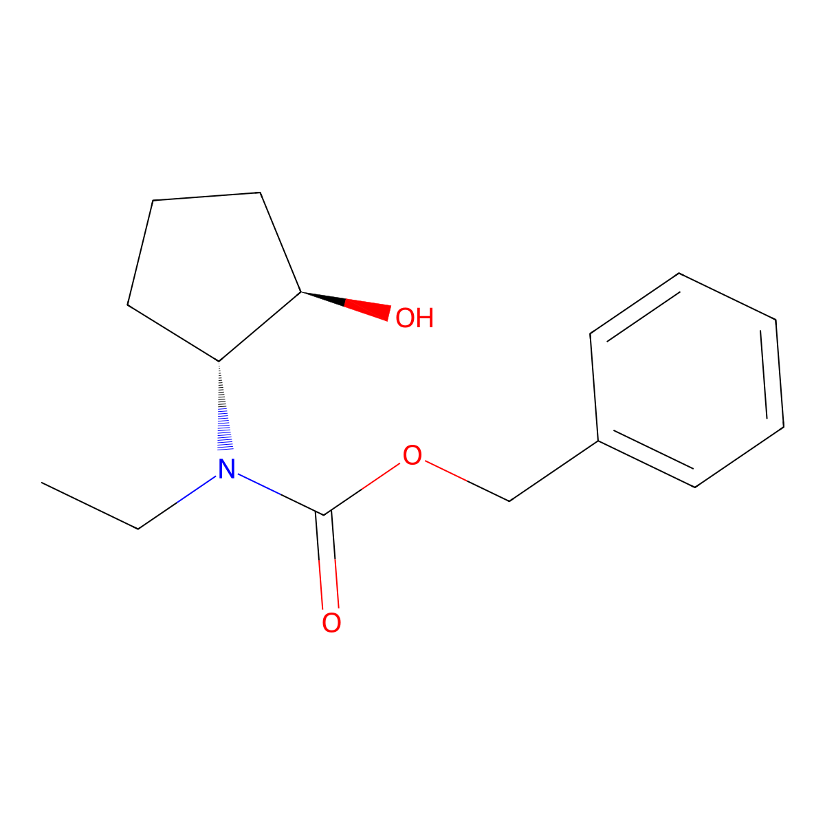 rac-benzyl N-ethyl-N-[(1R,2R)-2-hydroxycyclopentyl]carbamate molecular structure, CAS 2679935-54-5