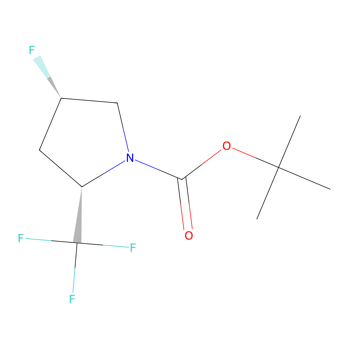 tert-butyl (2S,4S)-4-fluoro-2-(trifluoromethyl)pyrrolidine-1-carboxylate molecular structure, CAS 2679935-61-4