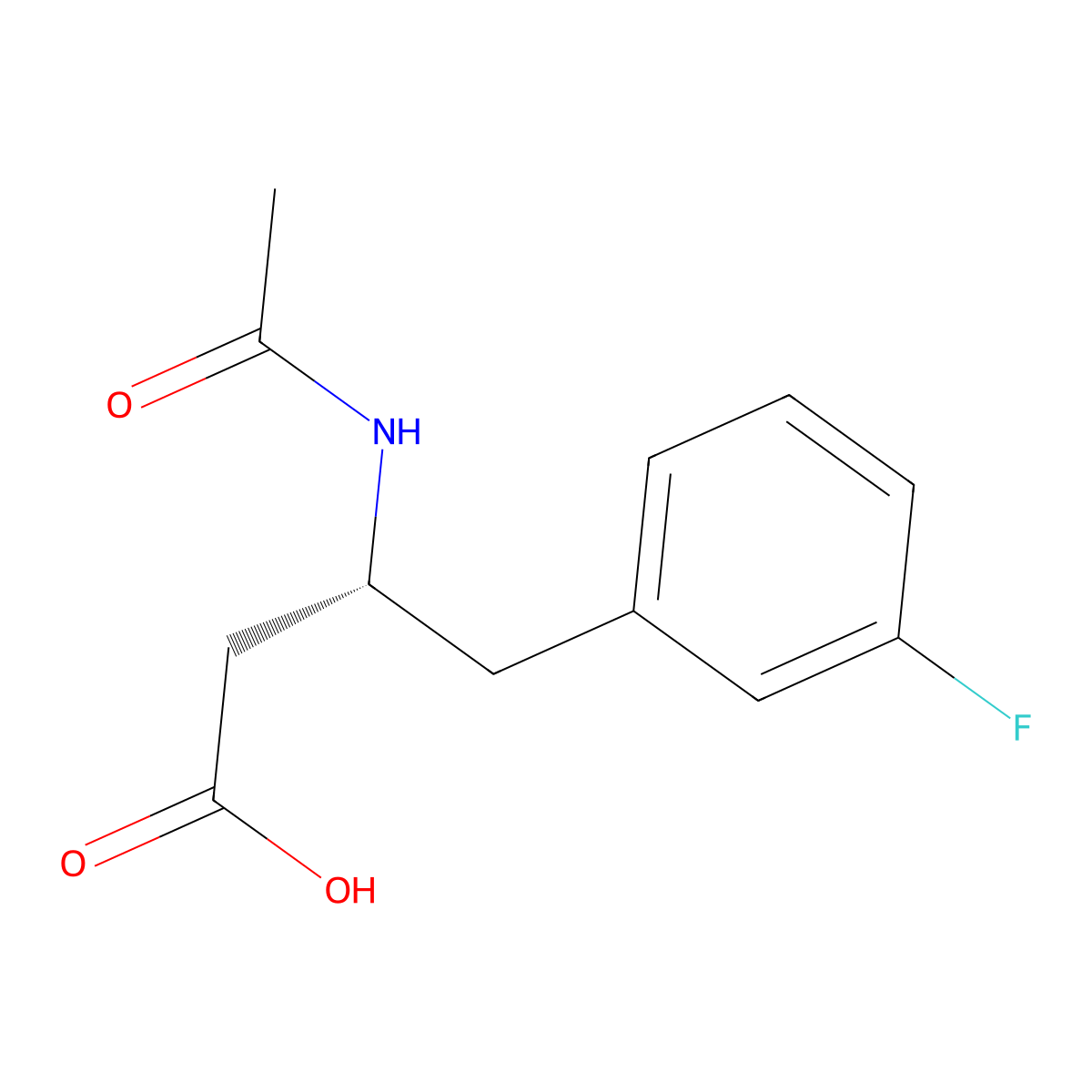 (3R)-3-acetamido-4-(3-fluorophenyl)butanoic acid molecular structure, CAS 2679935-63-6