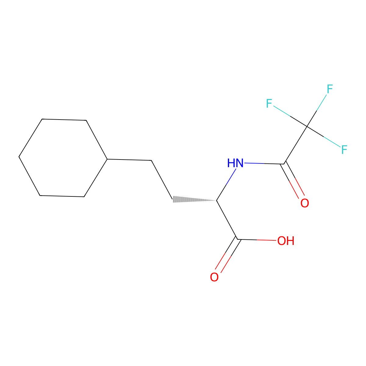 (2S)-4-cyclohexyl-2-(2,2,2-trifluoroacetamido)butanoic acid molecular structure, CAS 2679935-68-1
