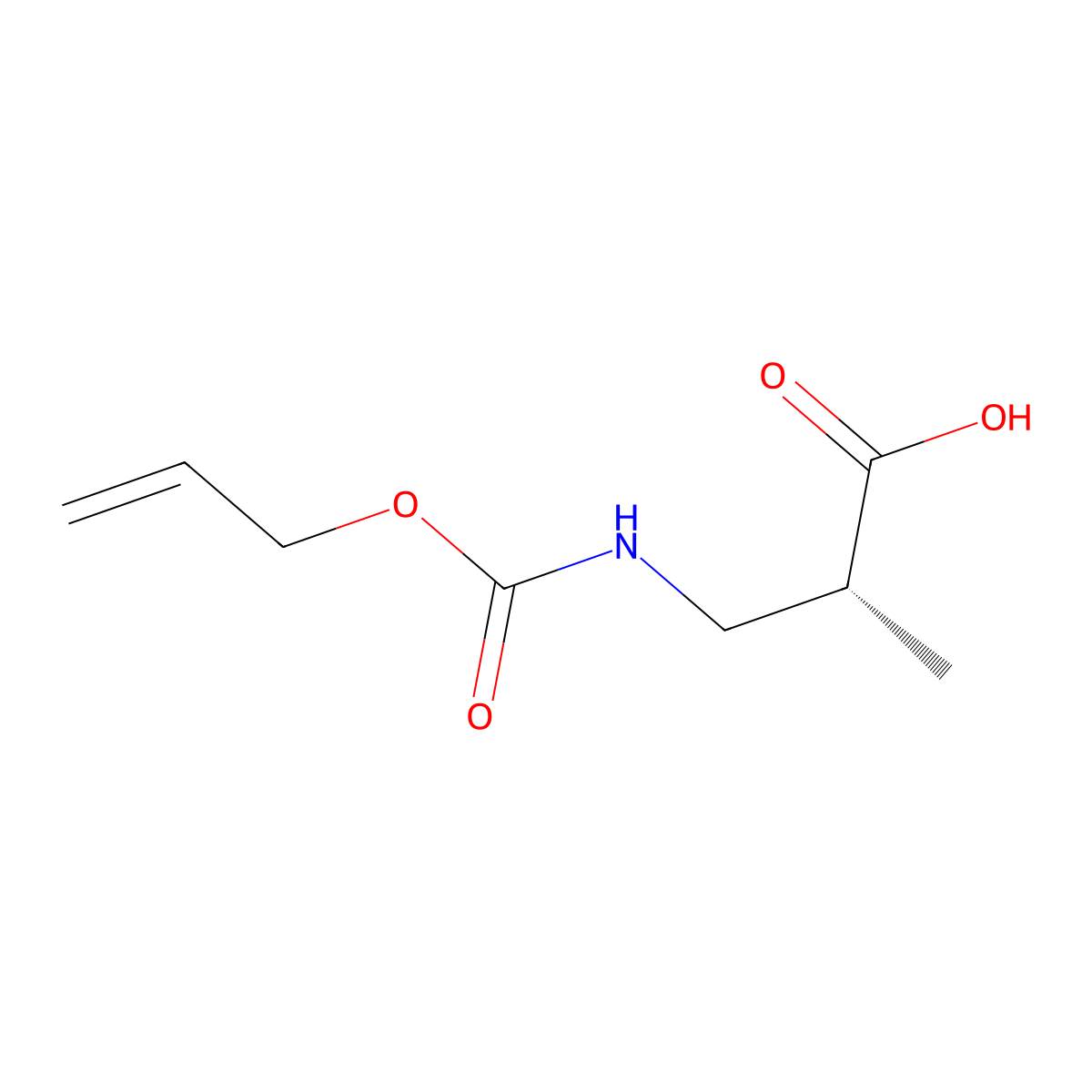 (2R)-2-methyl-3-{[(prop-2-en-1-yloxy)carbonyl]amino}propanoic acid molecular structure, CAS 2679935-69-2