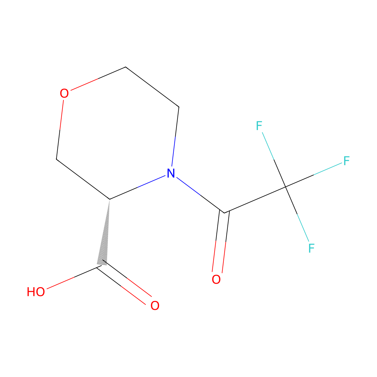 (3S)-4-(trifluoroacetyl)morpholine-3-carboxylic acid molecular structure, CAS 2679935-70-5