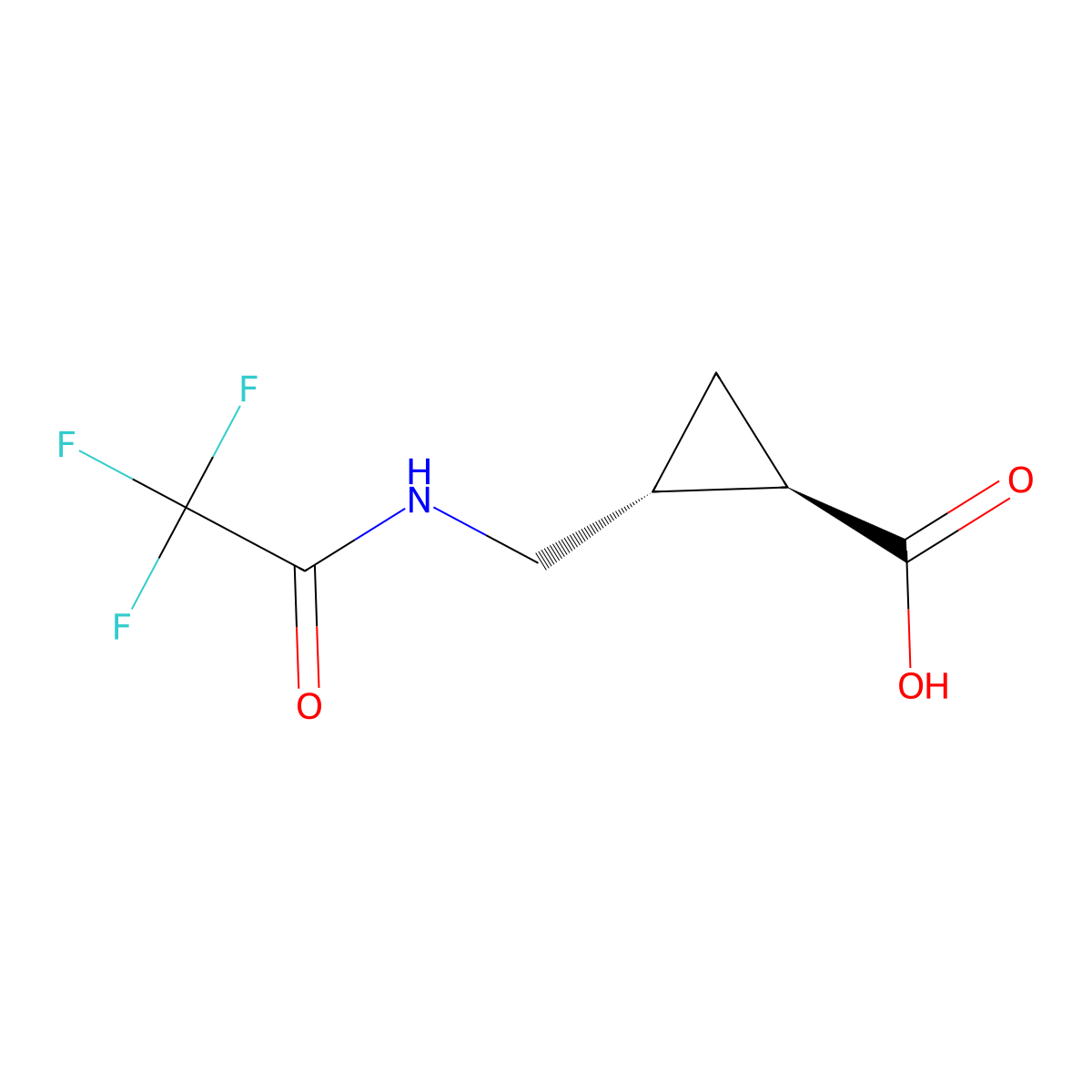 rac-(1R,2R)-2-[(trifluoroacetamido)methyl]cyclopropane-1-carboxylic acid molecular structure, CAS 2679935-74-9