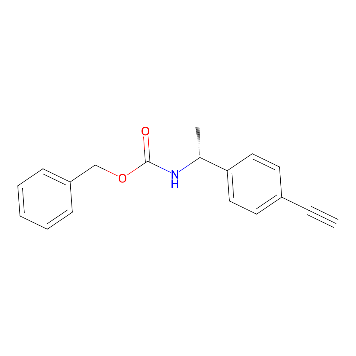 benzyl N-[(1R)-1-(4-ethynylphenyl)ethyl]carbamate molecular structure, CAS 2679935-76-1
