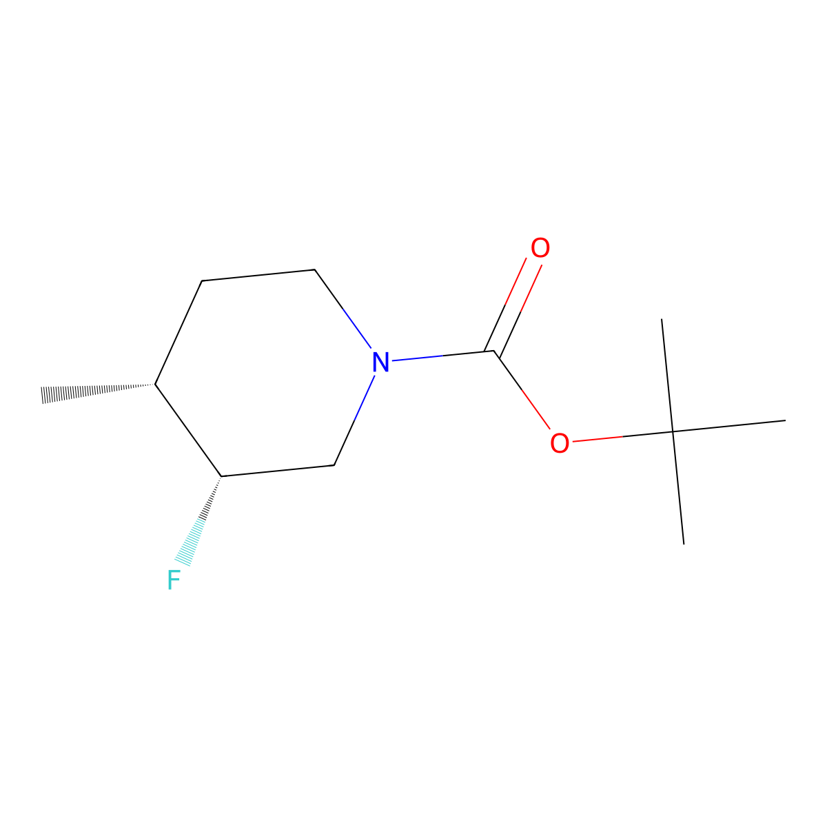 rac-tert-butyl (3R,4R)-3-fluoro-4-methylpiperidine-1-carboxylate molecular structure, CAS 2679935-85-2