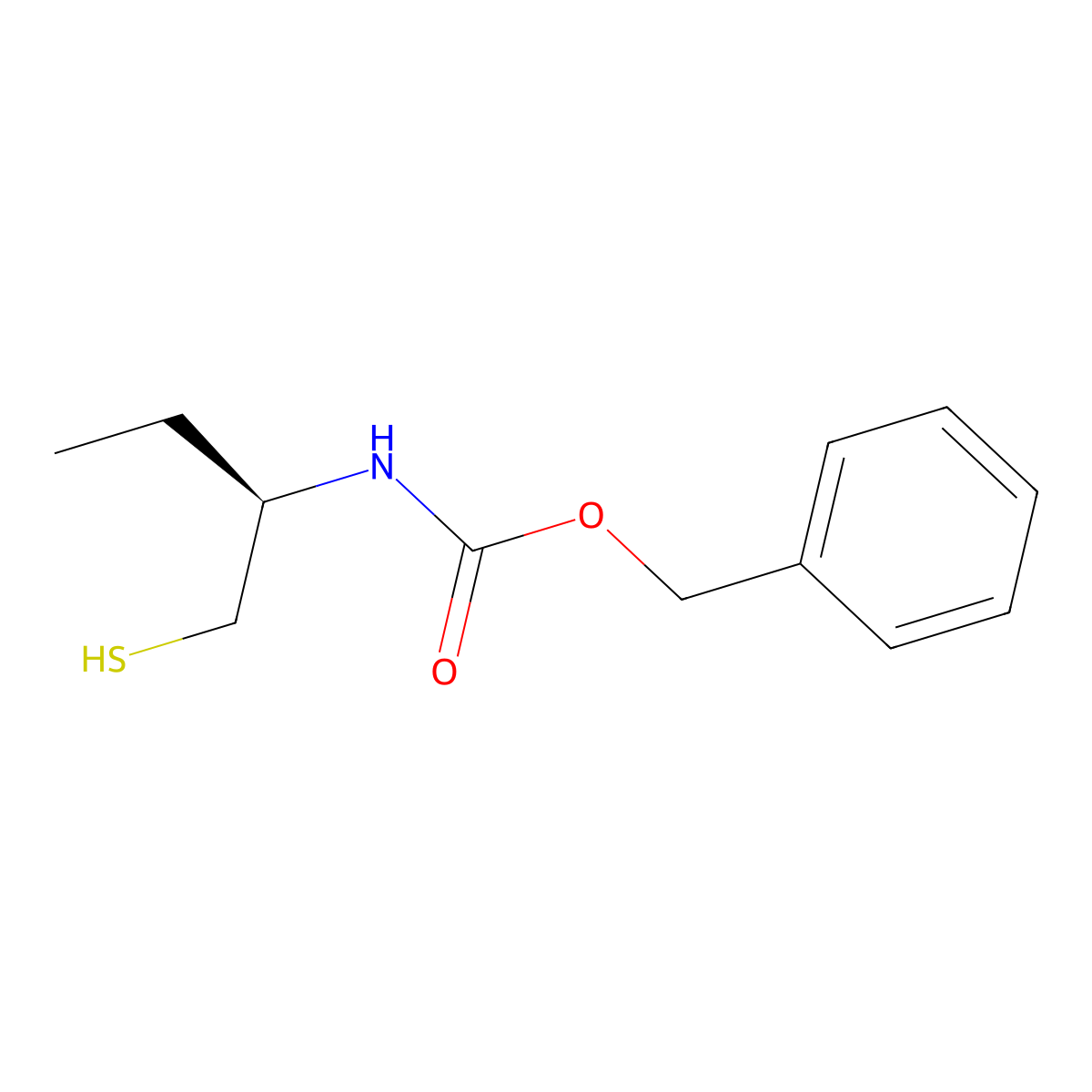benzyl N-[(2R)-1-sulfanylbutan-2-yl]carbamate molecular structure, CAS 2679935-92-1