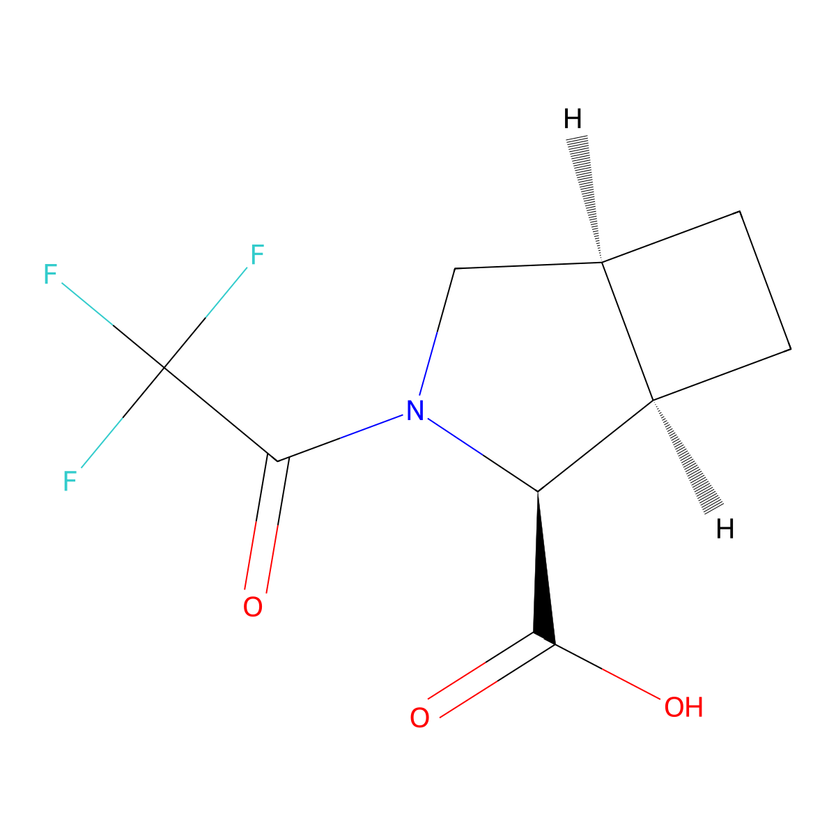 rac-(1R,2S,5S)-3-(trifluoroacetyl)-3-azabicyclo[3.2.0]heptane-2-carboxylic acid molecular structure, CAS 2679935-93-2