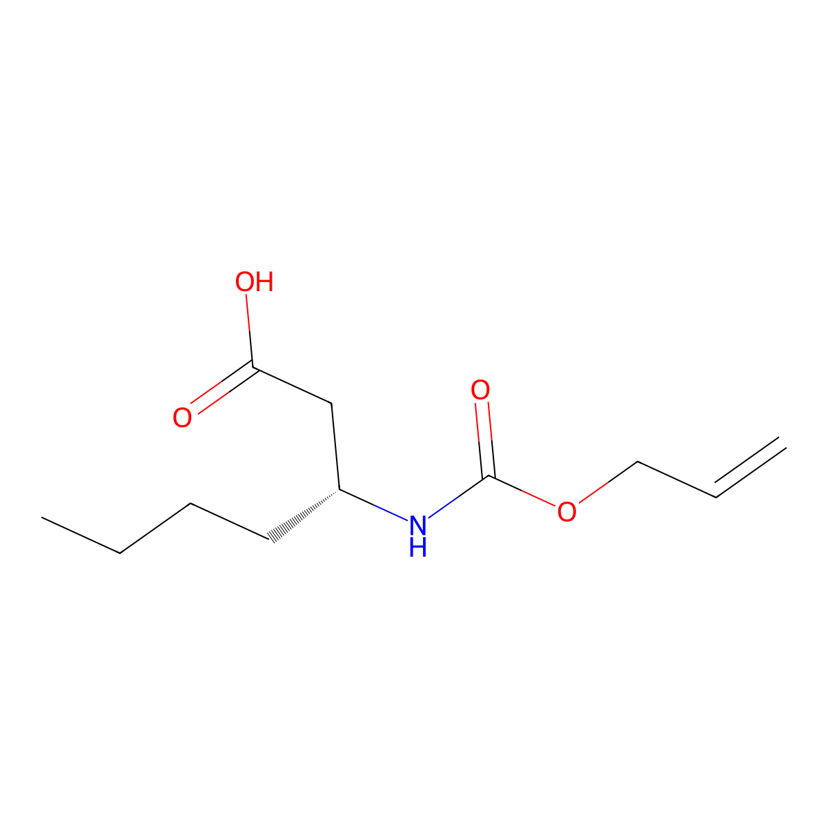 (3R)-3-{[(prop-2-en-1-yloxy)carbonyl]amino}heptanoic acid molecular structure, CAS 2679936-01-5