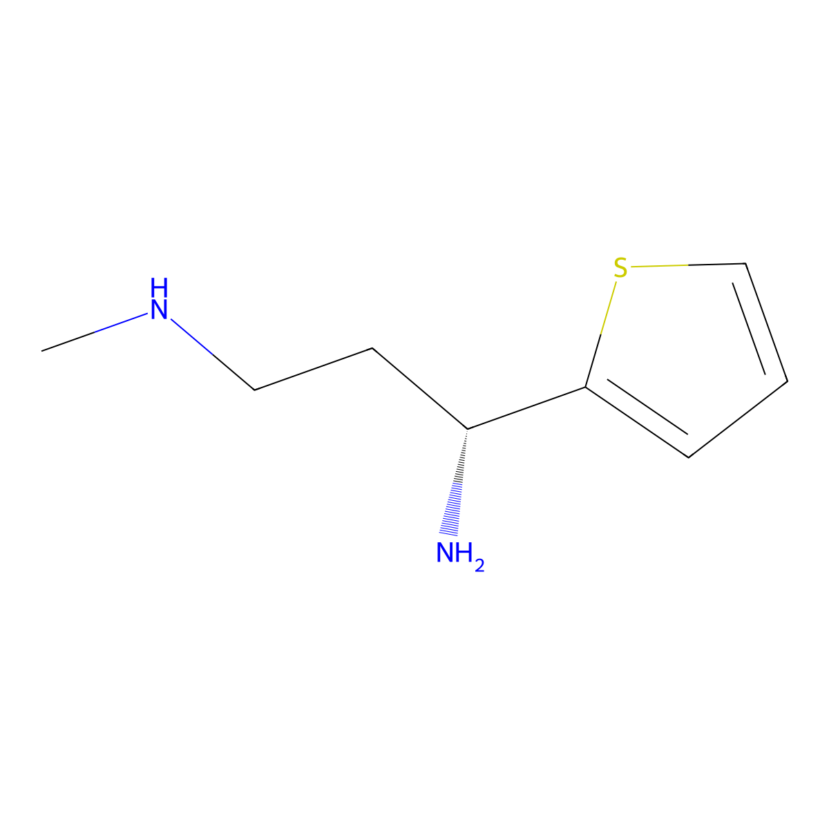 [(3R)-3-amino-3-(thiophen-2-yl)propyl](methyl)amine molecular structure, CAS 2679936-16-2