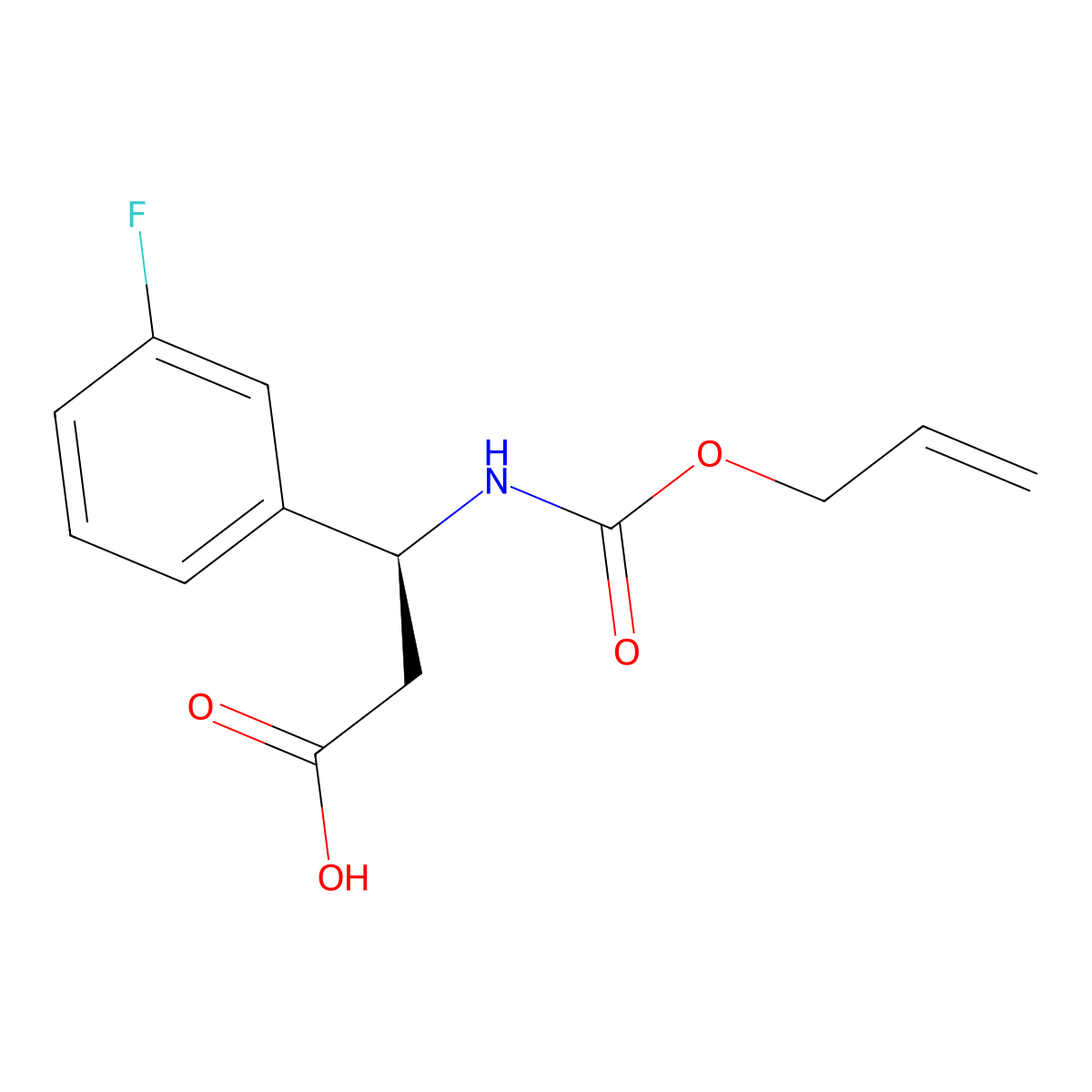(3S)-3-(3-fluorophenyl)-3-{[(prop-2-en-1-yloxy)carbonyl]amino}propanoic acid molecular structure, CAS 2679936-20-8