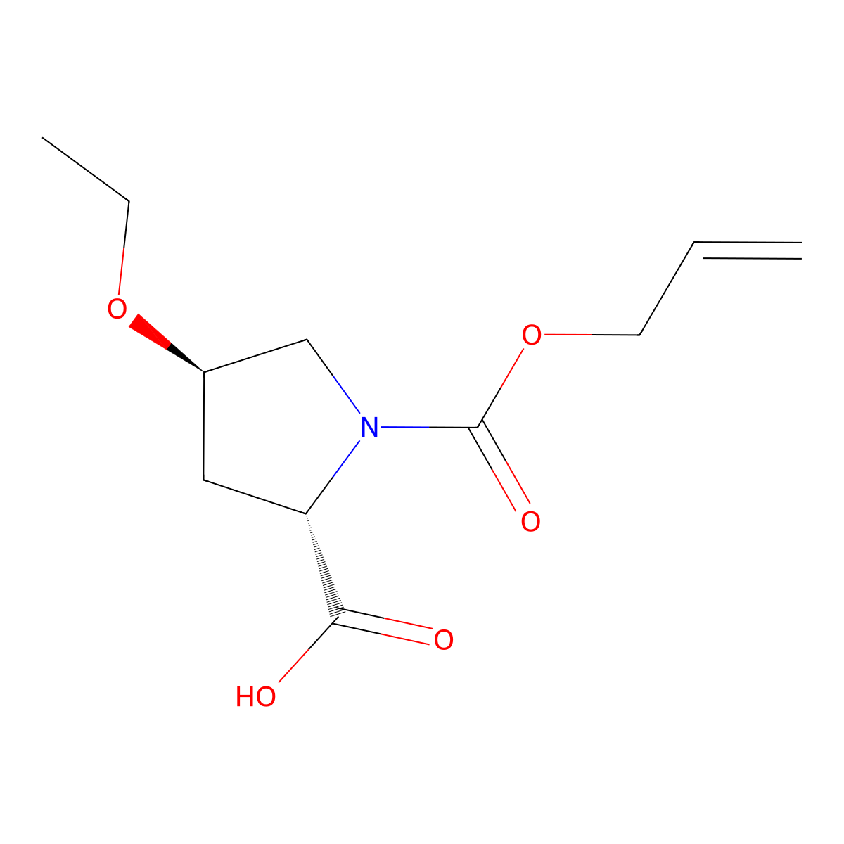 (2S,4R)-4-ethoxy-1-[(prop-2-en-1-yloxy)carbonyl]pyrrolidine-2-carboxylic acid molecular structure, CAS 2679936-22-0