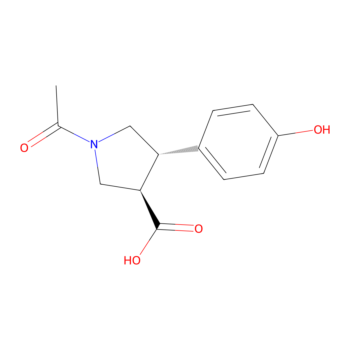 rac-(3R,4S)-1-acetyl-4-(4-hydroxyphenyl)pyrrolidine-3-carboxylic acid molecular structure, CAS 2679936-32-2