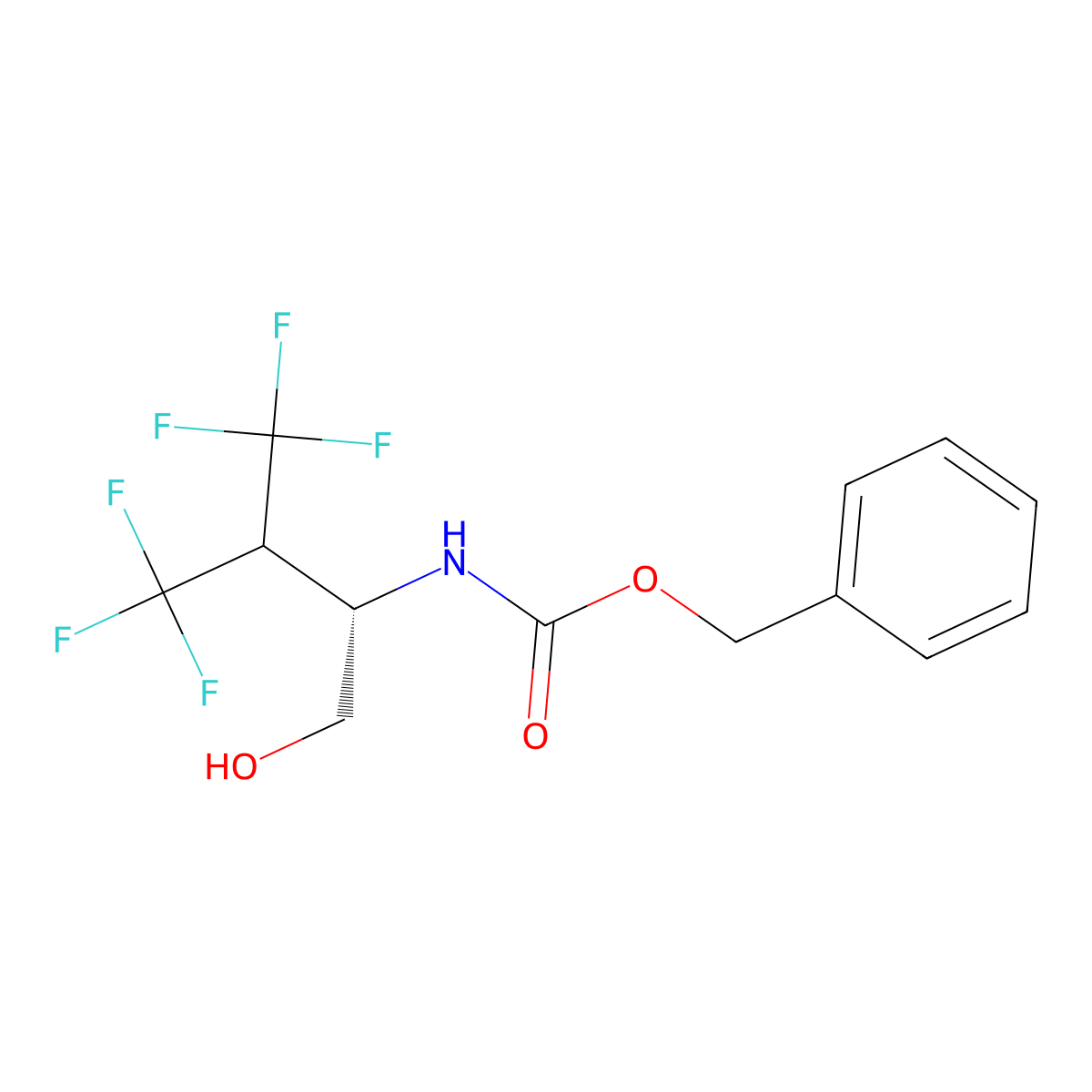 benzyl N-[(2S)-4,4,4-trifluoro-1-hydroxy-3-(trifluoromethyl)butan-2-yl]carbamate molecular structure, CAS 2679936-40-2