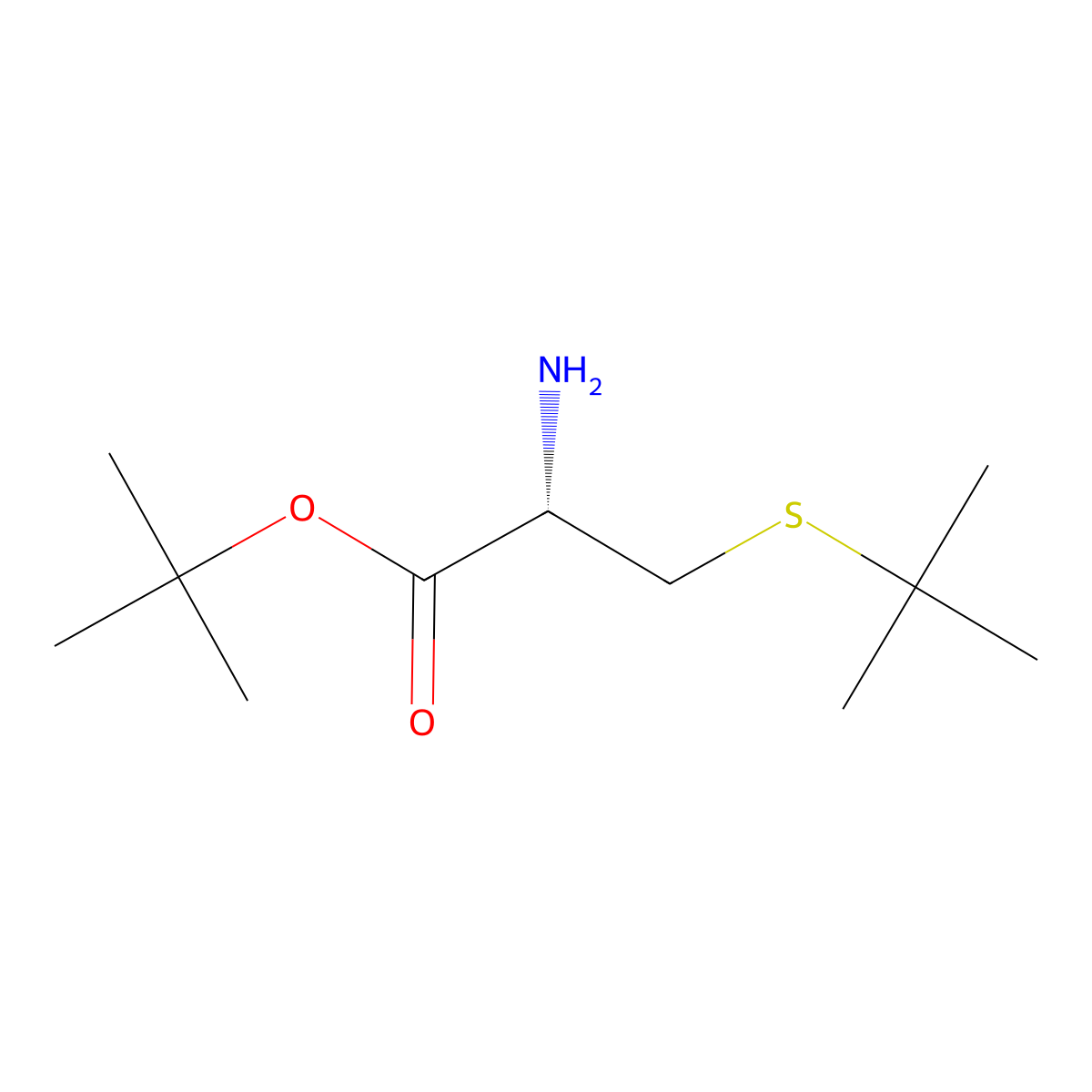tert-butyl (2S)-2-amino-3-(tert-butylsulfanyl)propanoate molecular structure, CAS 2679936-41-3