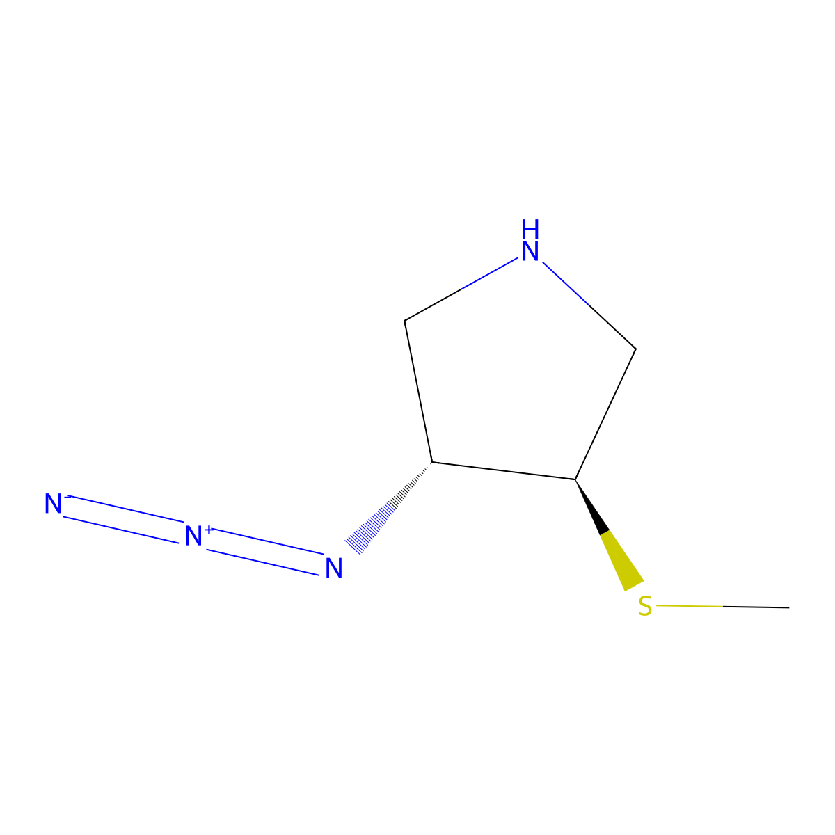 rac-(3R,4R)-3-azido-4-(methylsulfanyl)pyrrolidine molecular structure, CAS 2679936-47-9