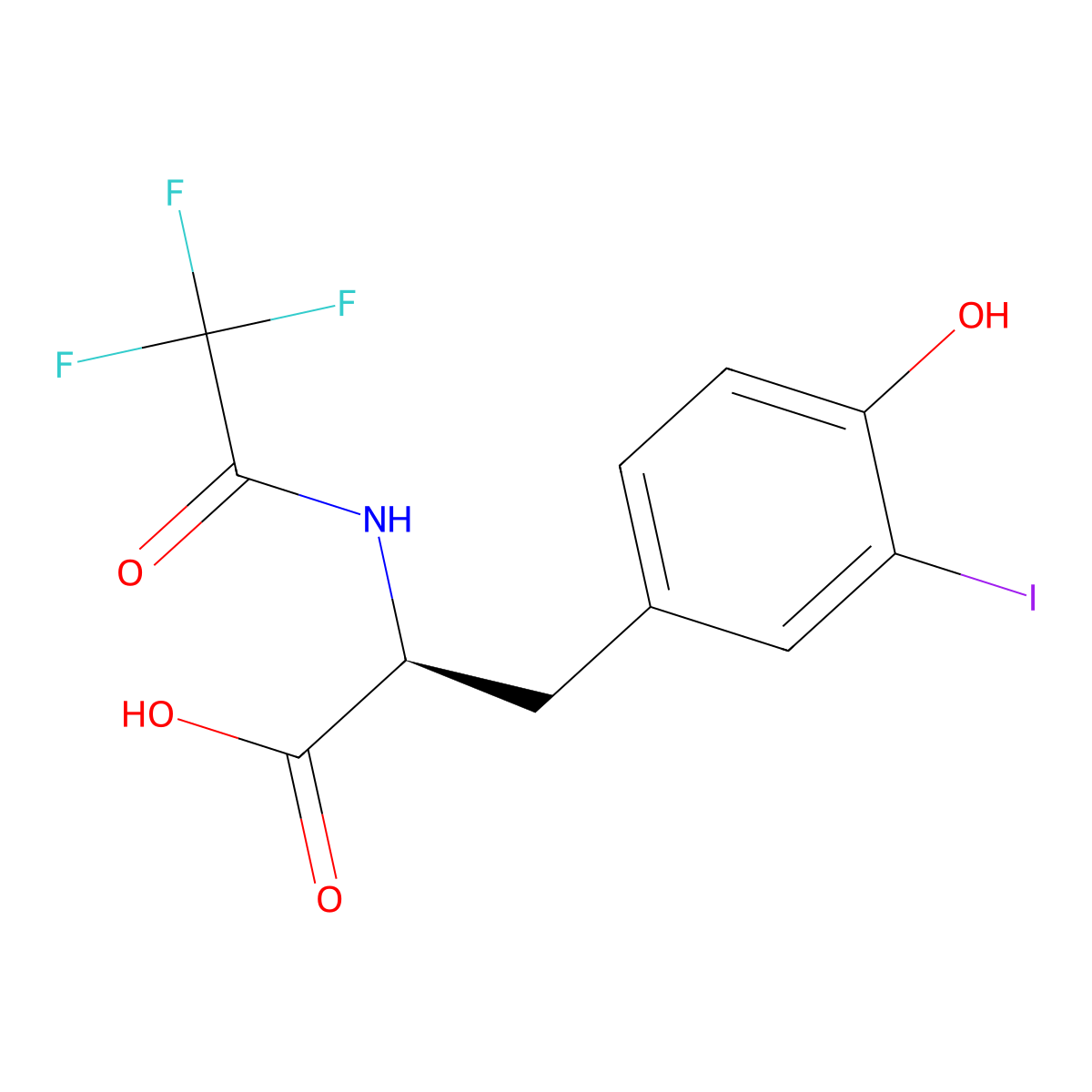 (2S)-3-(4-hydroxy-3-iodophenyl)-2-(2,2,2-trifluoroacetamido)propanoic acid molecular structure, CAS 2679936-48-0