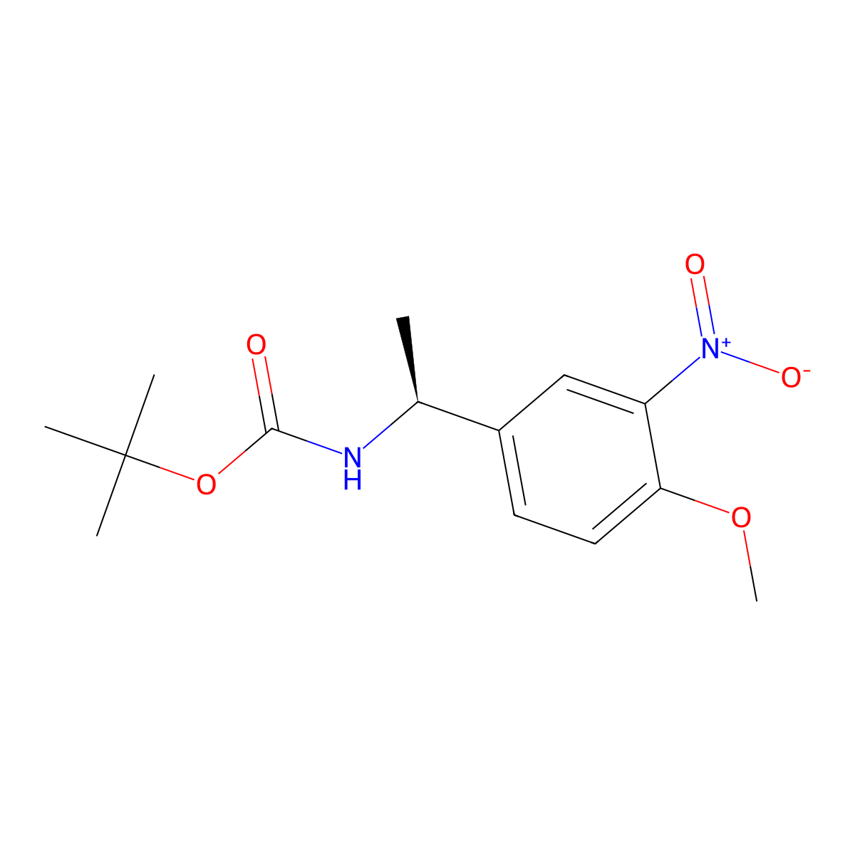 tert-butyl N-[(1S)-1-(4-methoxy-3-nitrophenyl)ethyl]carbamate molecular structure, CAS 2679936-59-3