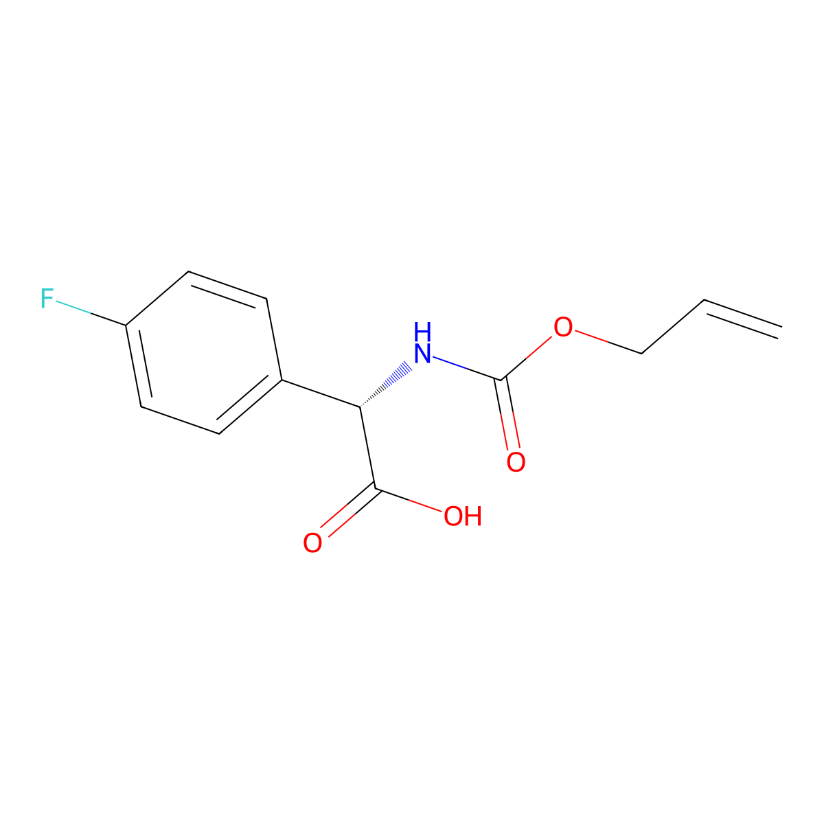 (2S)-2-(4-fluorophenyl)-2-{[(prop-2-en-1-yloxy)carbonyl]amino}acetic acid molecular structure, CAS 2679936-63-9