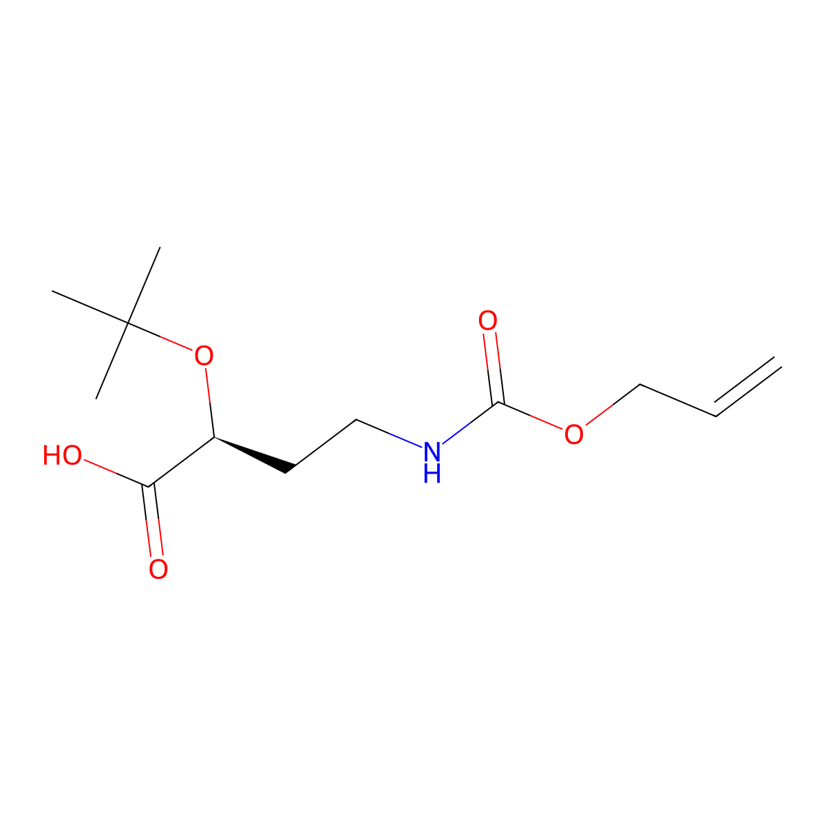 (2S)-2-(tert-butoxy)-4-{[(prop-2-en-1-yloxy)carbonyl]amino}butanoic acid molecular structure, CAS 2679936-68-4