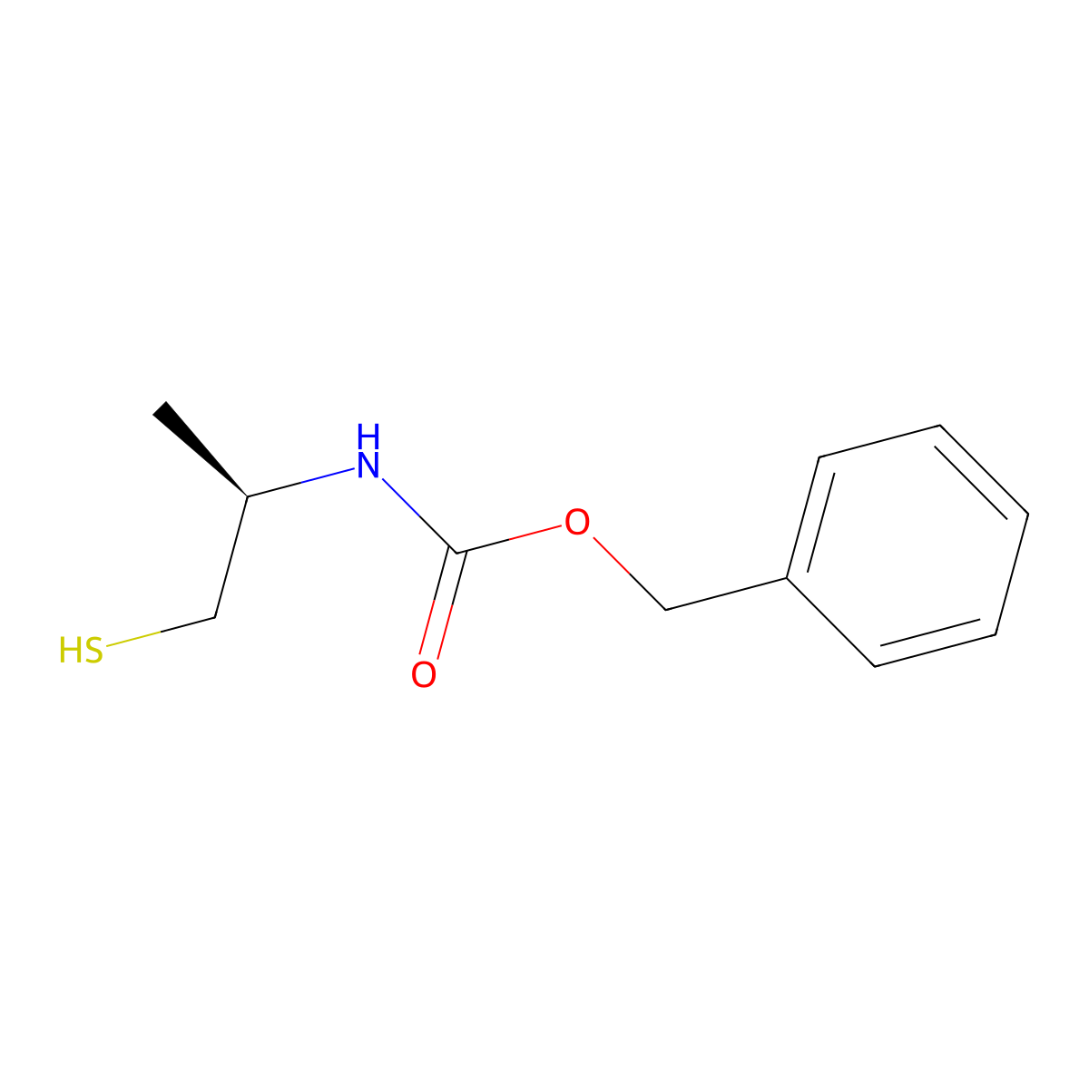 benzyl N-[(2R)-1-sulfanylpropan-2-yl]carbamate molecular structure, CAS 2679936-76-4