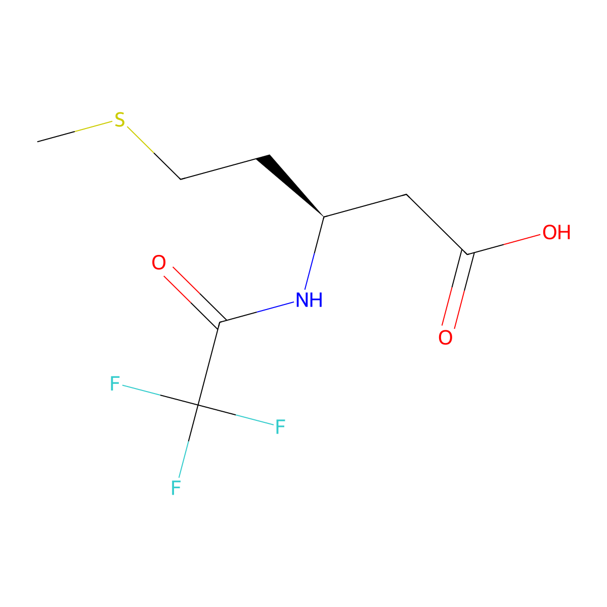 (3R)-5-(methylsulfanyl)-3-(2,2,2-trifluoroacetamido)pentanoic acid molecular structure, CAS 2679936-77-5