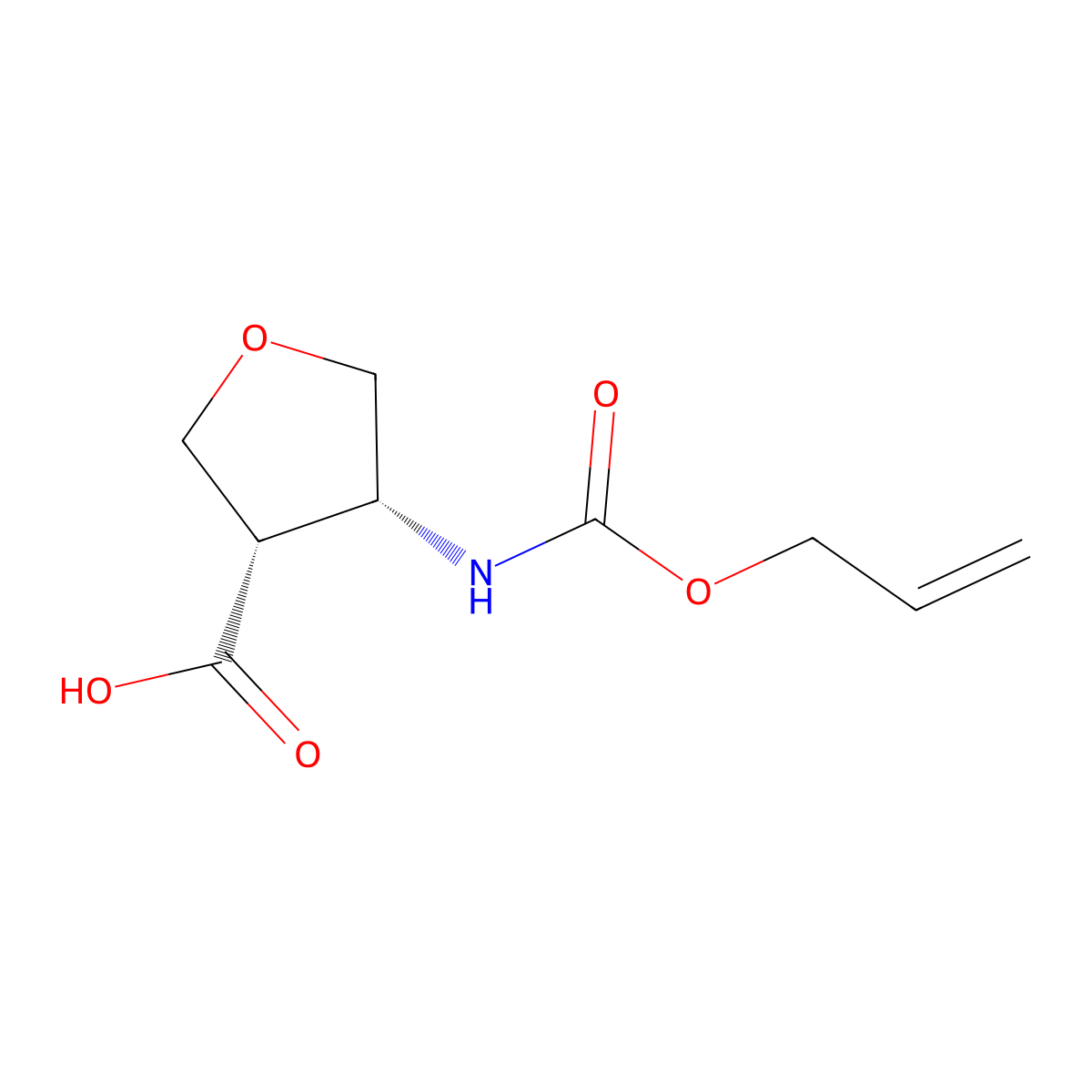 rac-(3R,4S)-4-{[(prop-2-en-1-yloxy)carbonyl]amino}oxolane-3-carboxylic acid molecular structure, CAS 2679936-83-3