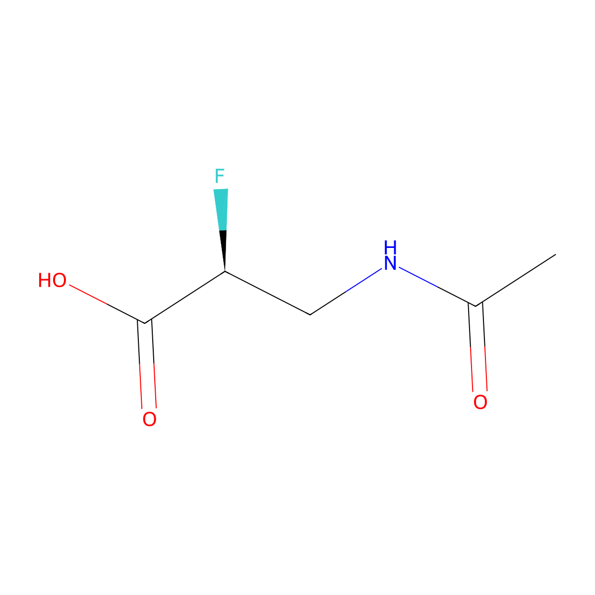 (2S)-3-acetamido-2-fluoropropanoic acid molecular structure, CAS 2679936-85-5