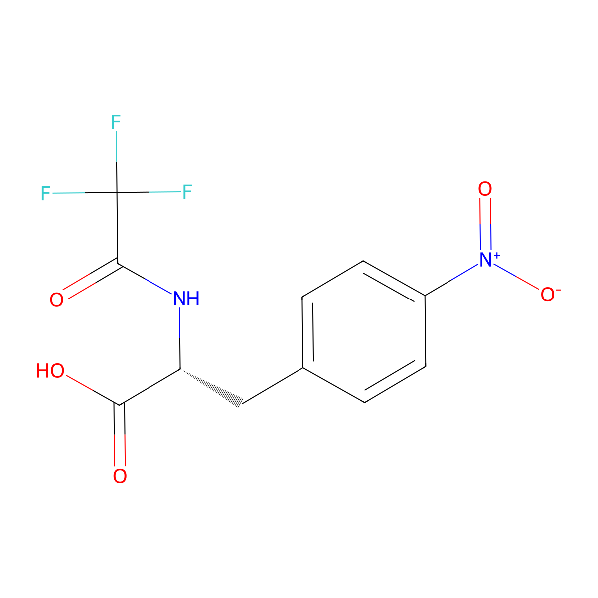 (2R)-3-(4-nitrophenyl)-2-(2,2,2-trifluoroacetamido)propanoic acid molecular structure, CAS 2679936-86-6