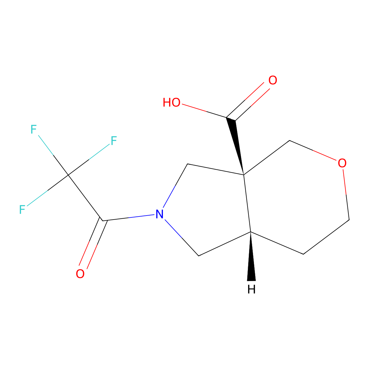 rac-(3aR,7aR)-2-(2,2,2-trifluoroacetyl)-octahydropyrano[3,4-c]pyrrole-3a-carboxylic acid molecular structure, CAS 2679936-94-6