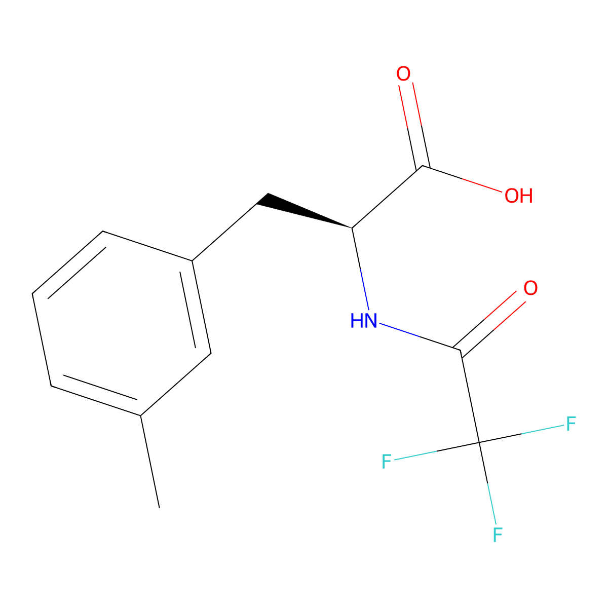 (2S)-3-(3-methylphenyl)-2-(2,2,2-trifluoroacetamido)propanoic acid molecular structure, CAS 2679937-00-7