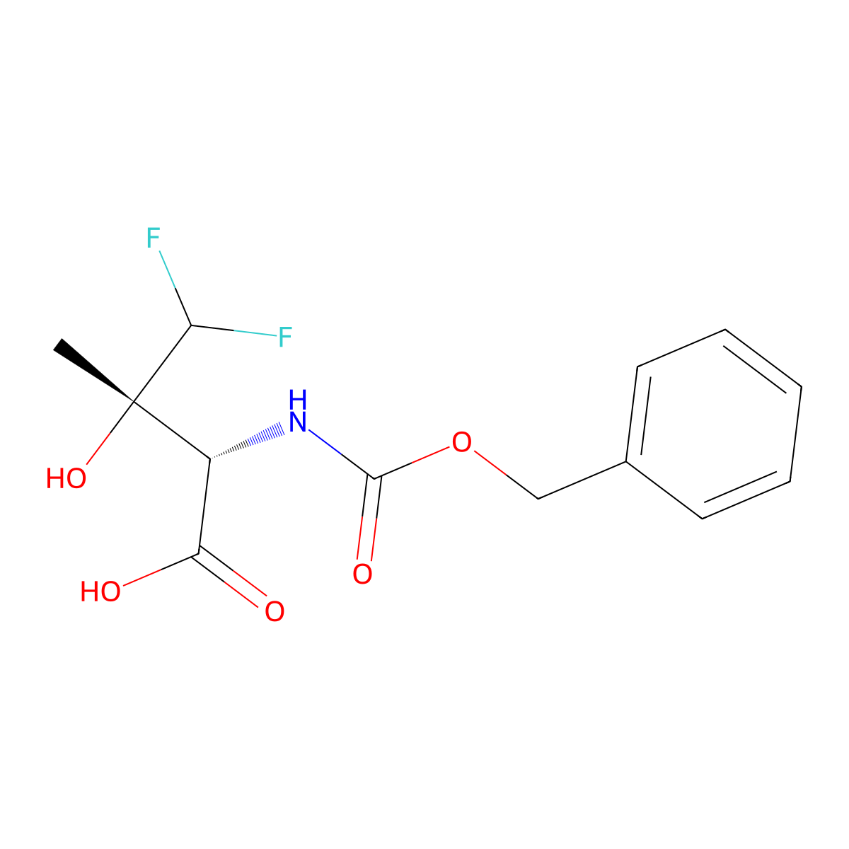 rac-(2R,3R)-2-{[(benzyloxy)carbonyl]amino}-4,4-difluoro-3-hydroxy-3-methylbutanoic acid molecular structure, CAS 2679937-02-9