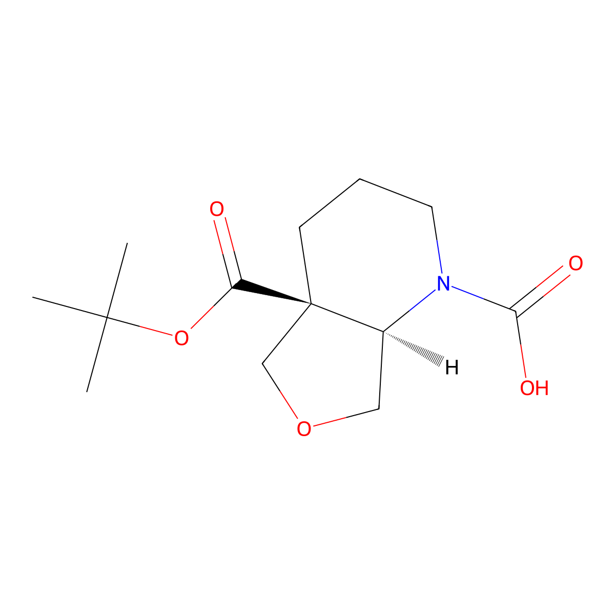 rac-(4aR,7aS)-4a-[(tert-butoxy)carbonyl]-octahydrofuro[3,4-b]pyridine-1-carboxylic acid molecular structure, CAS 2679937-14-3