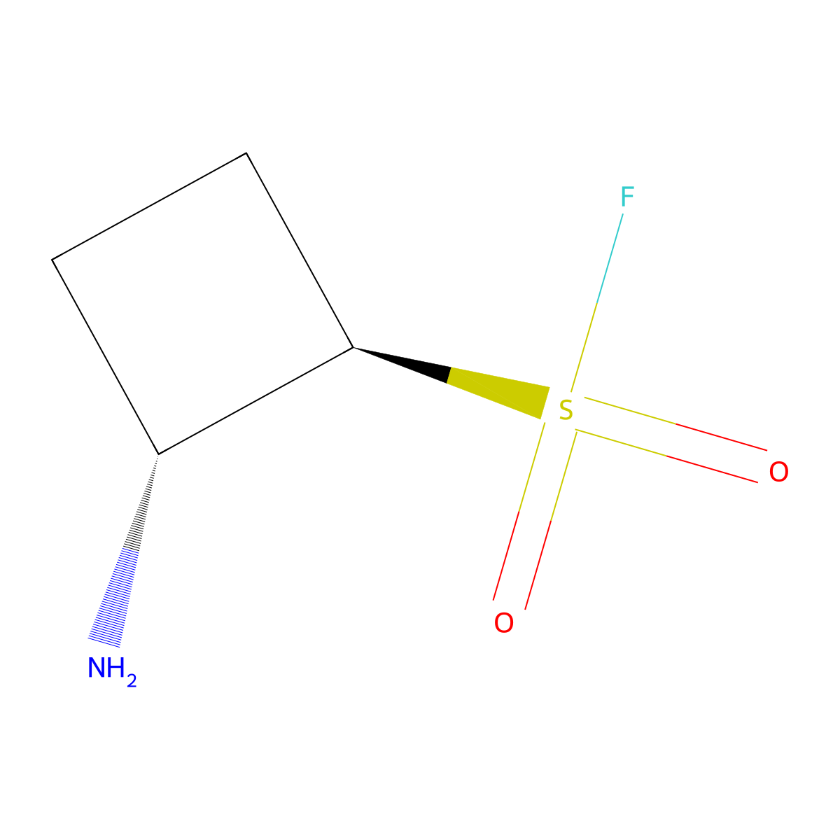 rac-(1R,2R)-2-aminocyclobutane-1-sulfonyl fluoride molecular structure, CAS 2679937-17-6