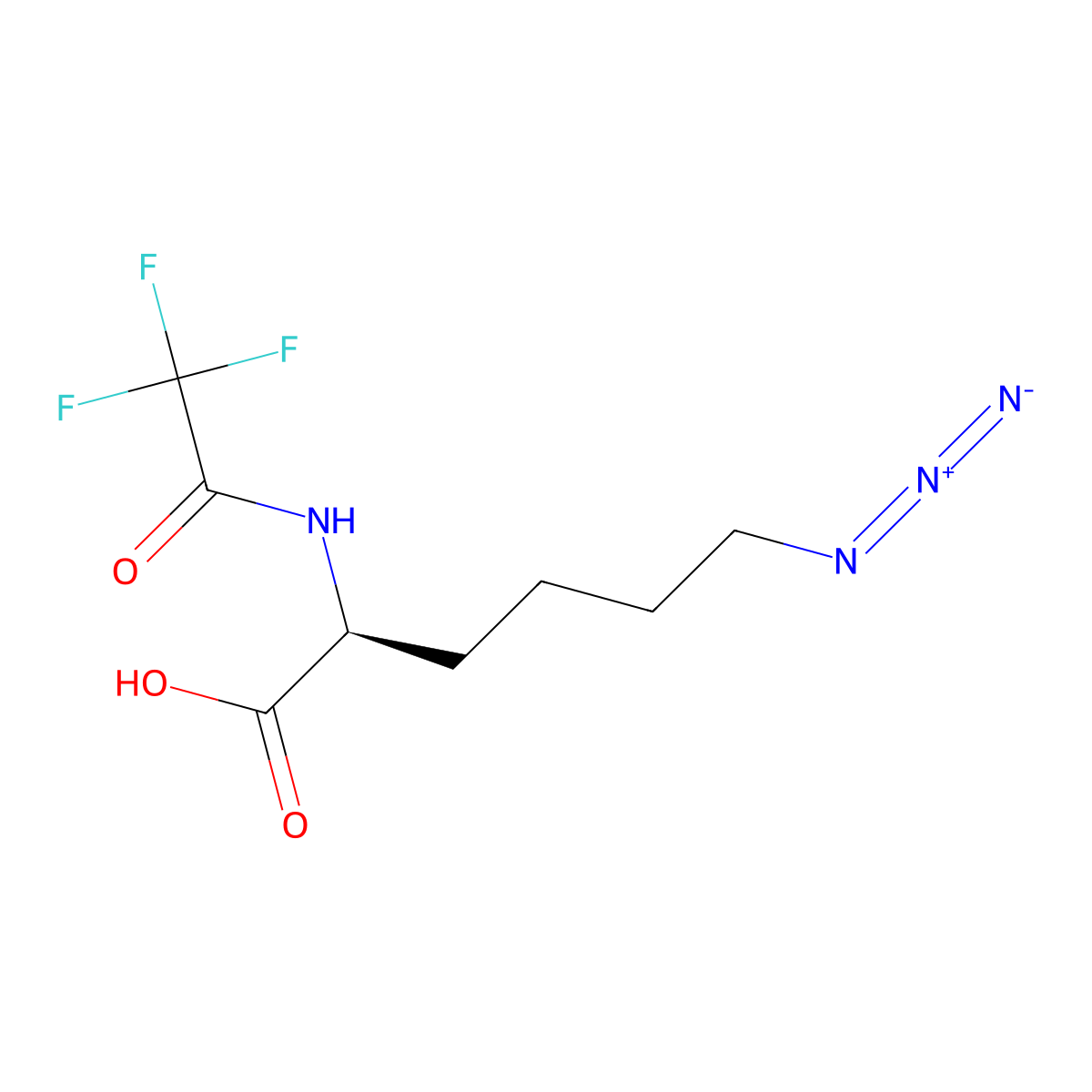 (2S)-6-azido-2-(2,2,2-trifluoroacetamido)hexanoic acid molecular structure, CAS 2679937-20-1